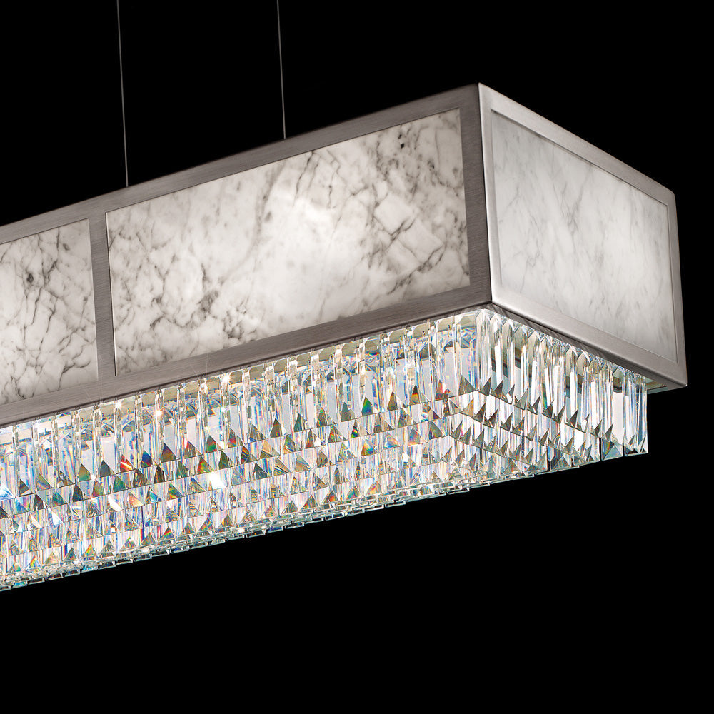 Italian Designer Rectangular Marble Chandelier