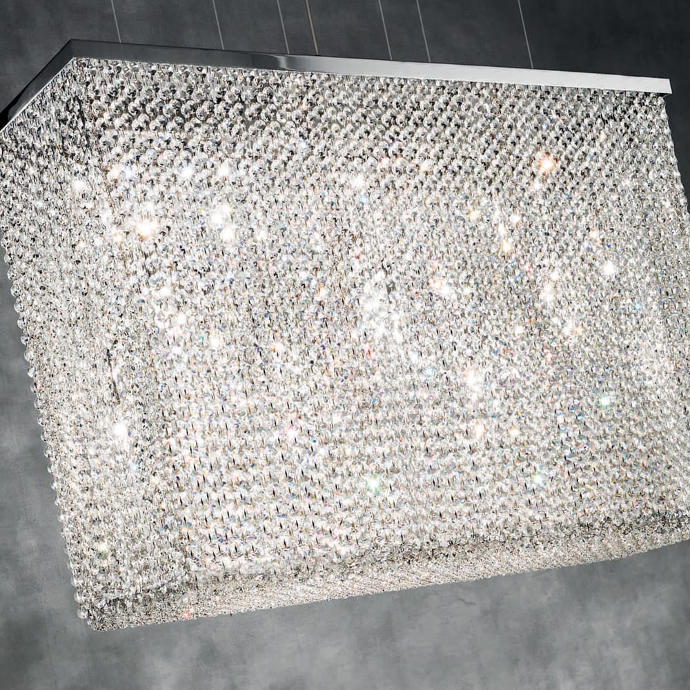 Italian Designer Crystal Rectangular Chandelier
