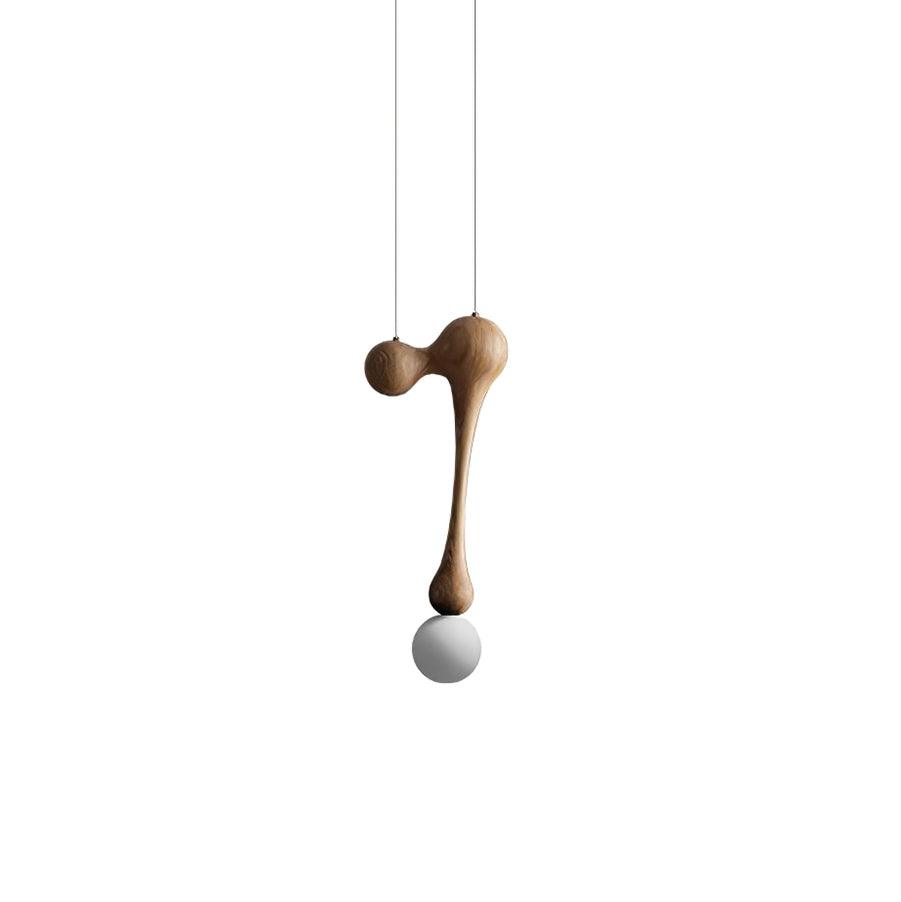 Close-up angle of Jenna Wooden Pendant Lamp showing form and material detail
