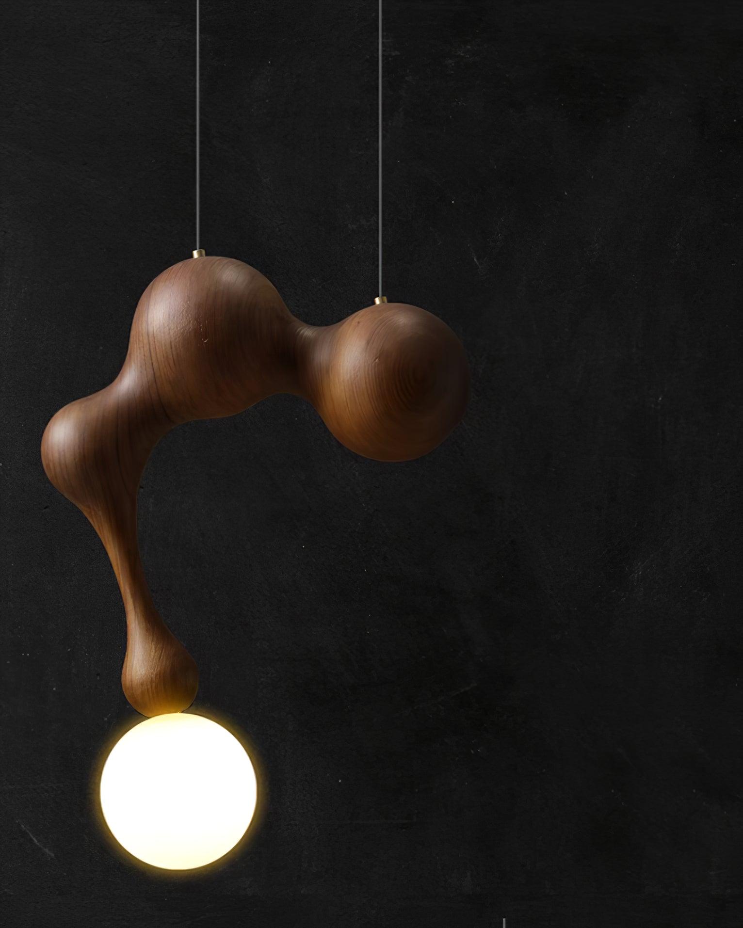 Close-up angle of Jenna Wooden Pendant Lamp showing form and material detail