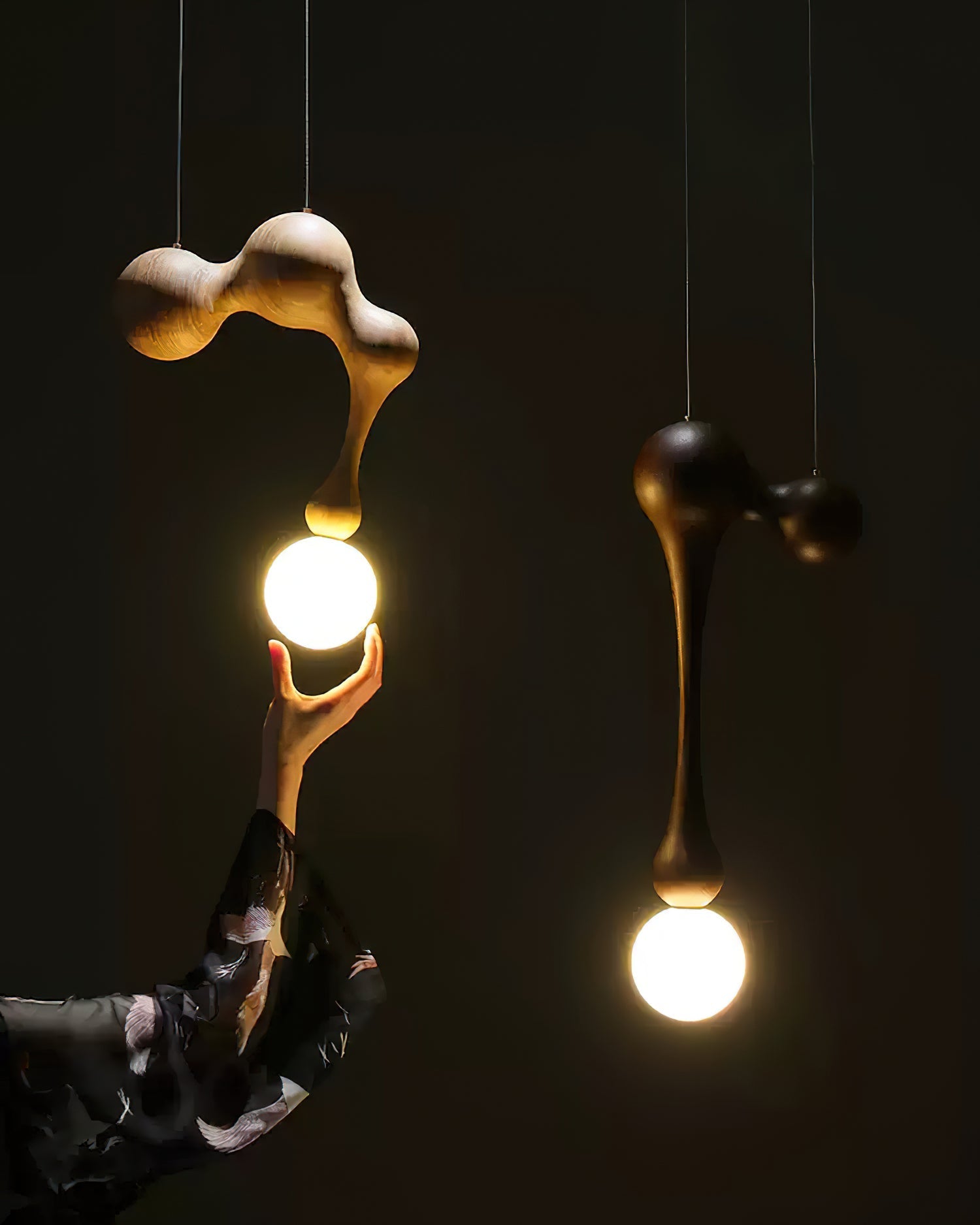 Close-up angle of Jenna Wooden Pendant Lamp showing form and material detail