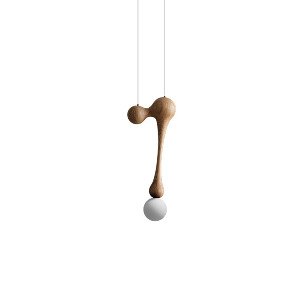 Close-up angle of Jenna Wooden Pendant Lamp showing form and material detail