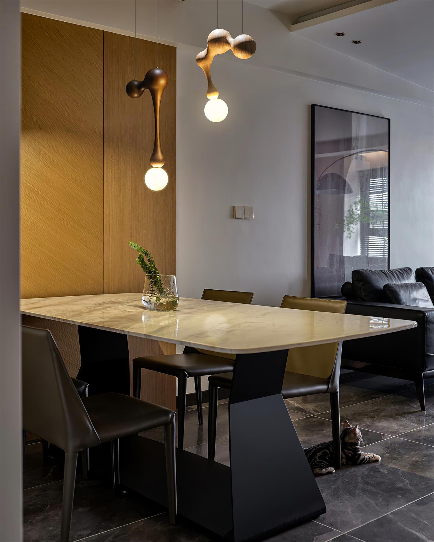 Close-up angle of Jenna Wooden Pendant Lamp showing form and material detail