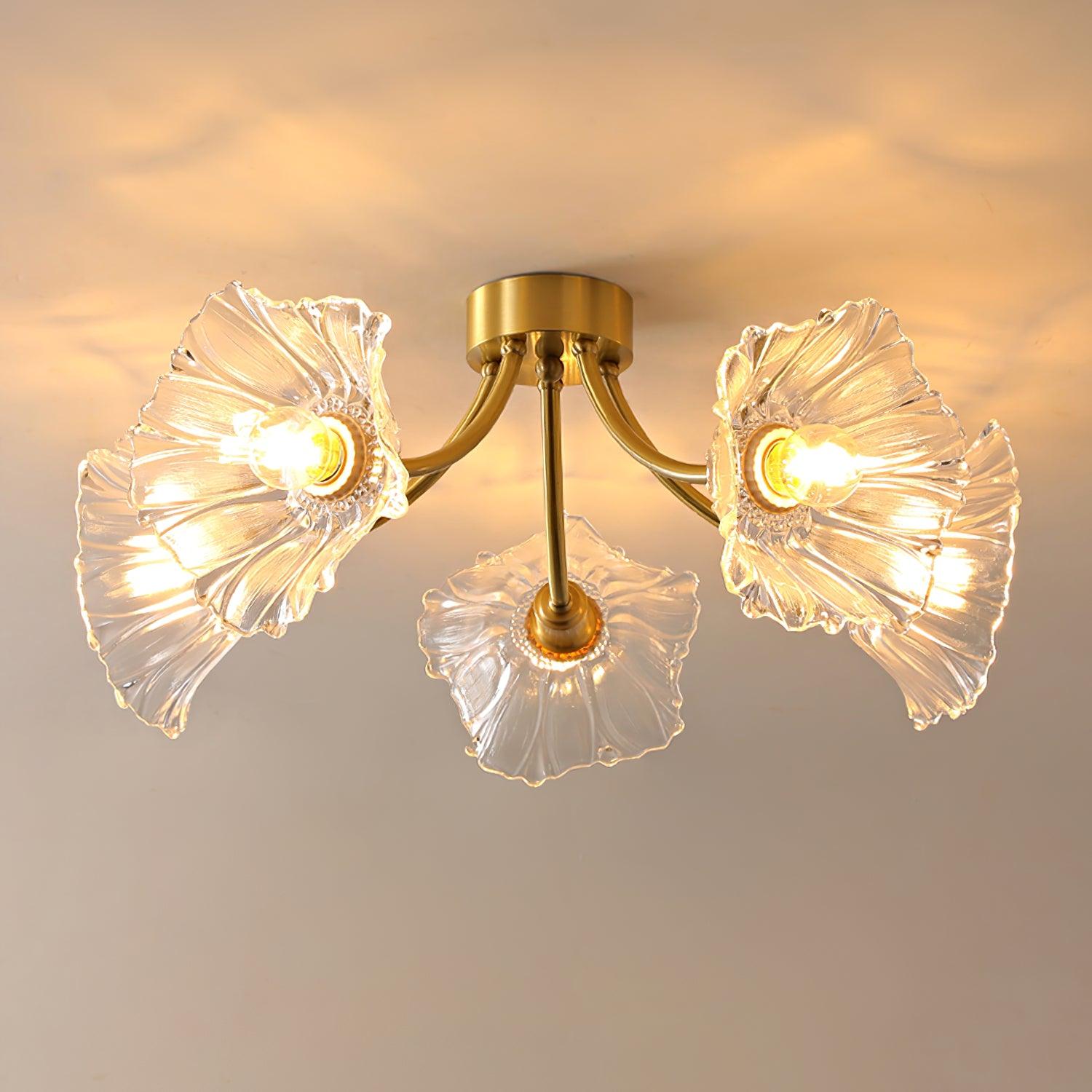 Kalin Flower Glass Flush Mount Light Ceiling Lamp