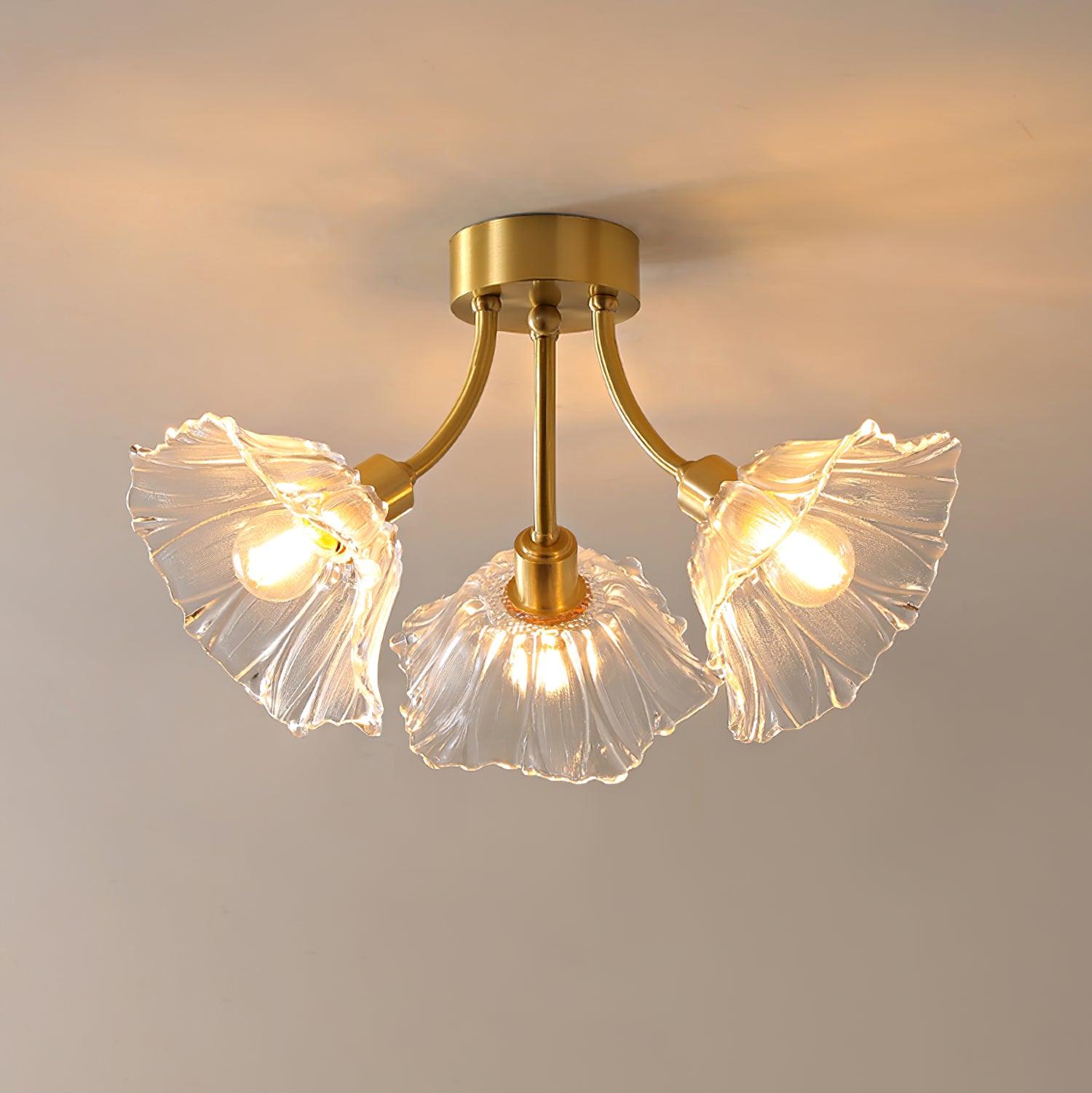 Kalin Flower Glass Flush Mount Light Ceiling Lamp