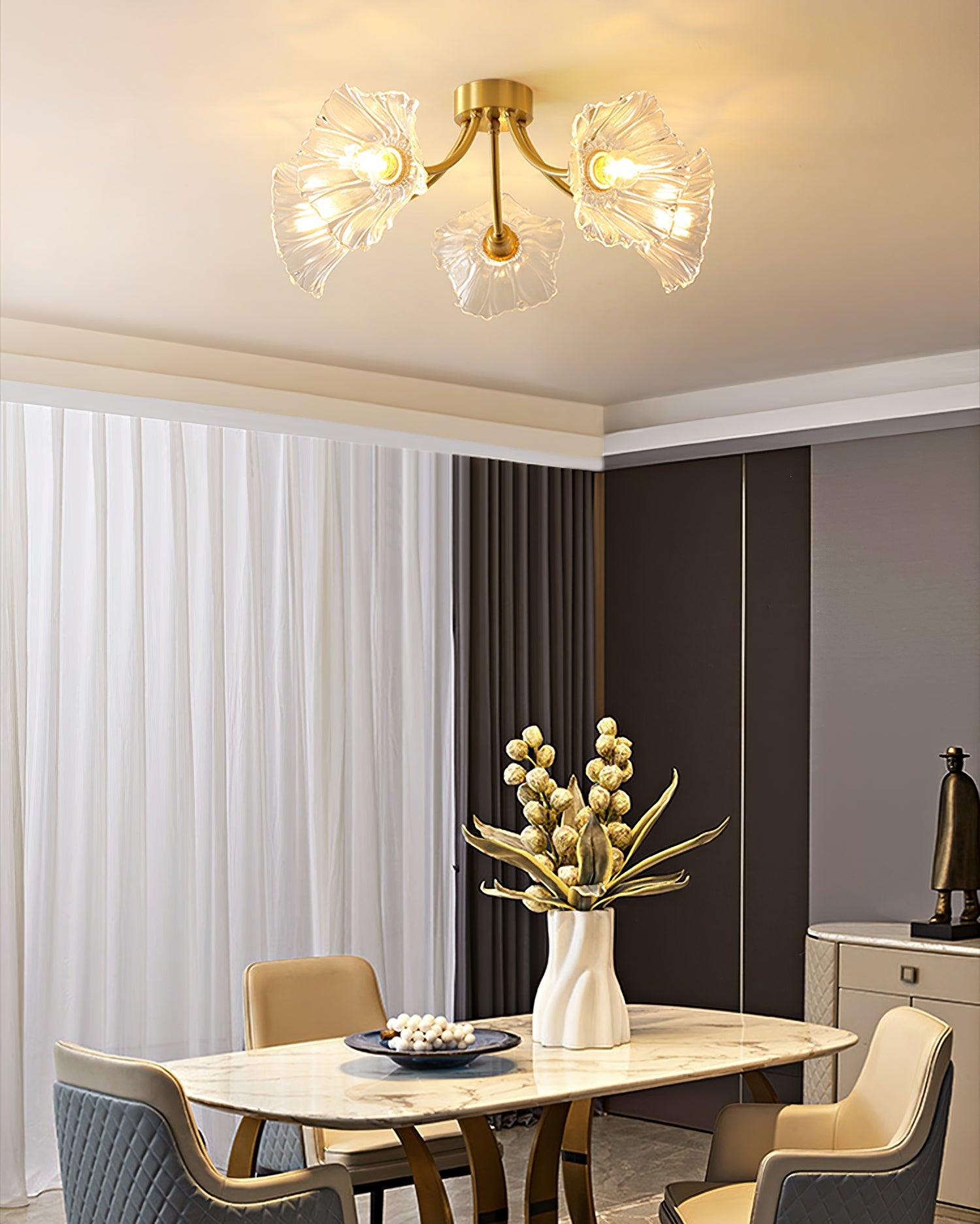 Kalin Flower Glass Flush Mount Light Ceiling Lamp