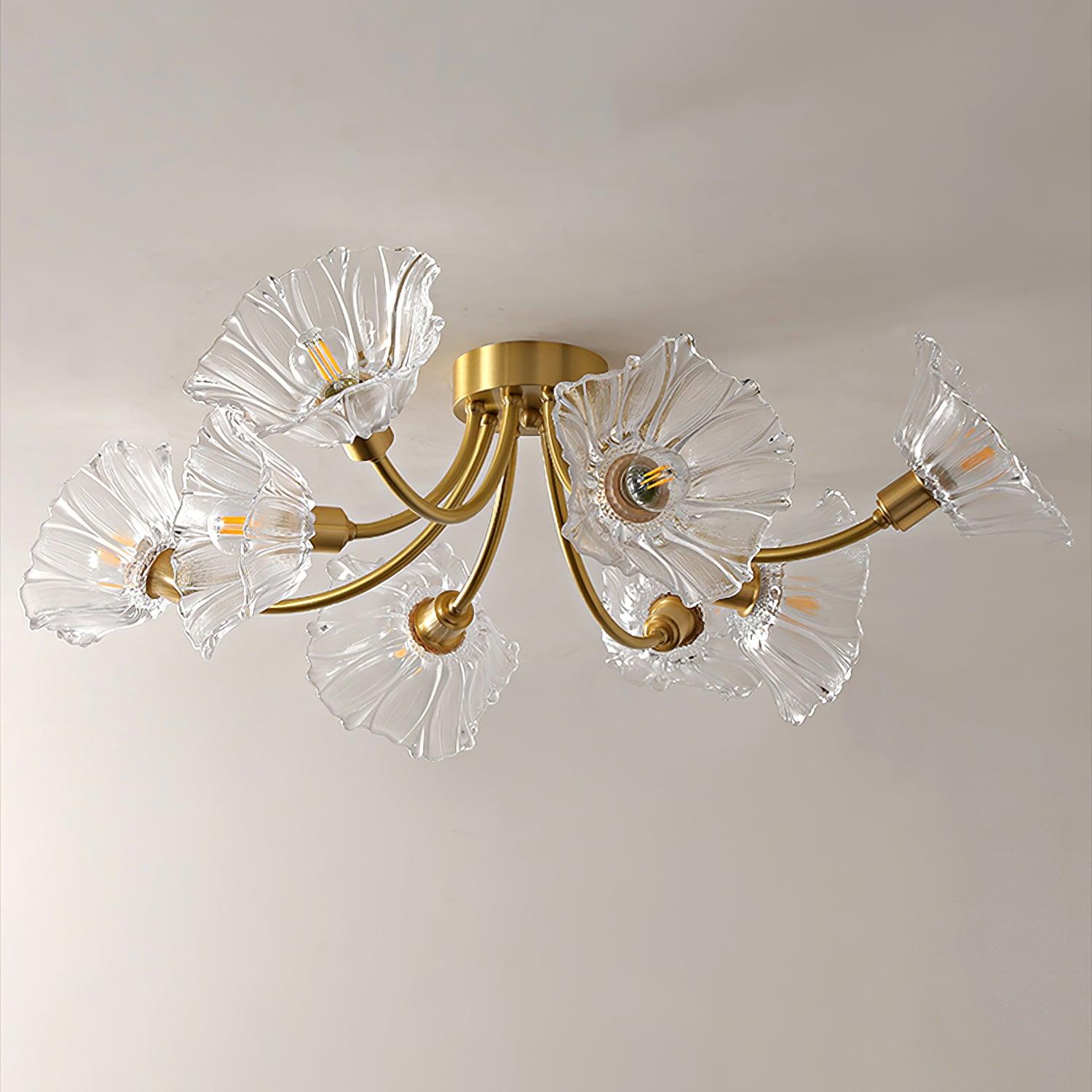 Kalin Flower Glass Flush Mount Light Ceiling Lamp