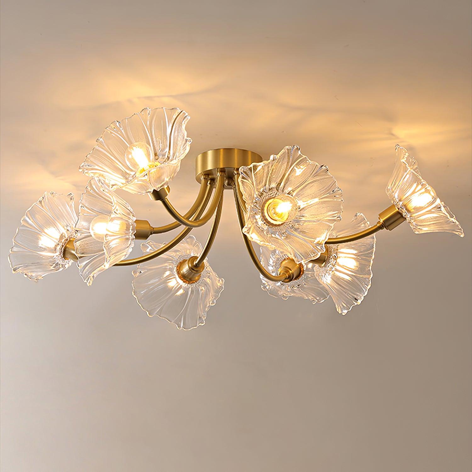 Kalin Flower Glass Flush Mount Light Ceiling Lamp