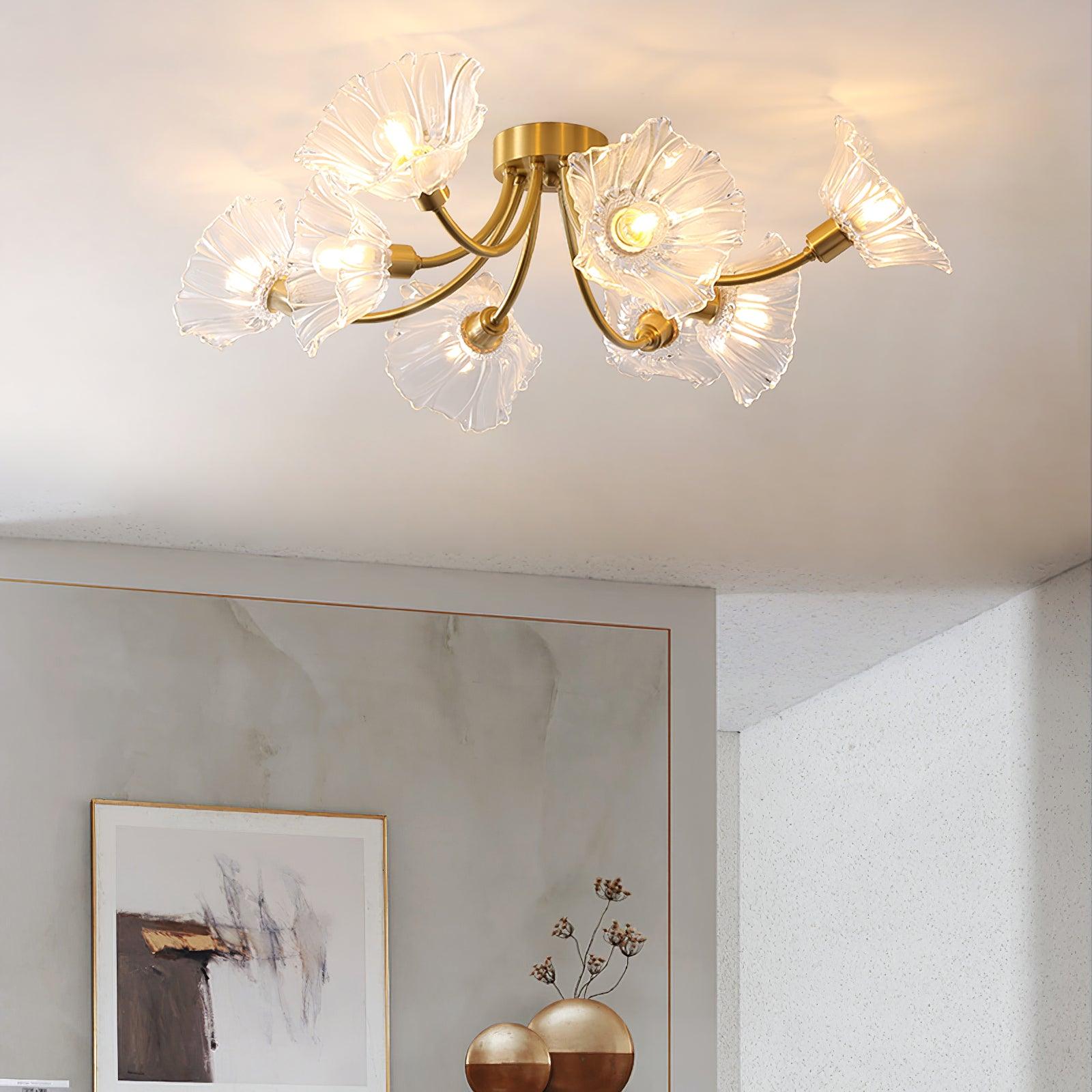 Kalin Flower Glass Flush Mount Light Ceiling Lamp