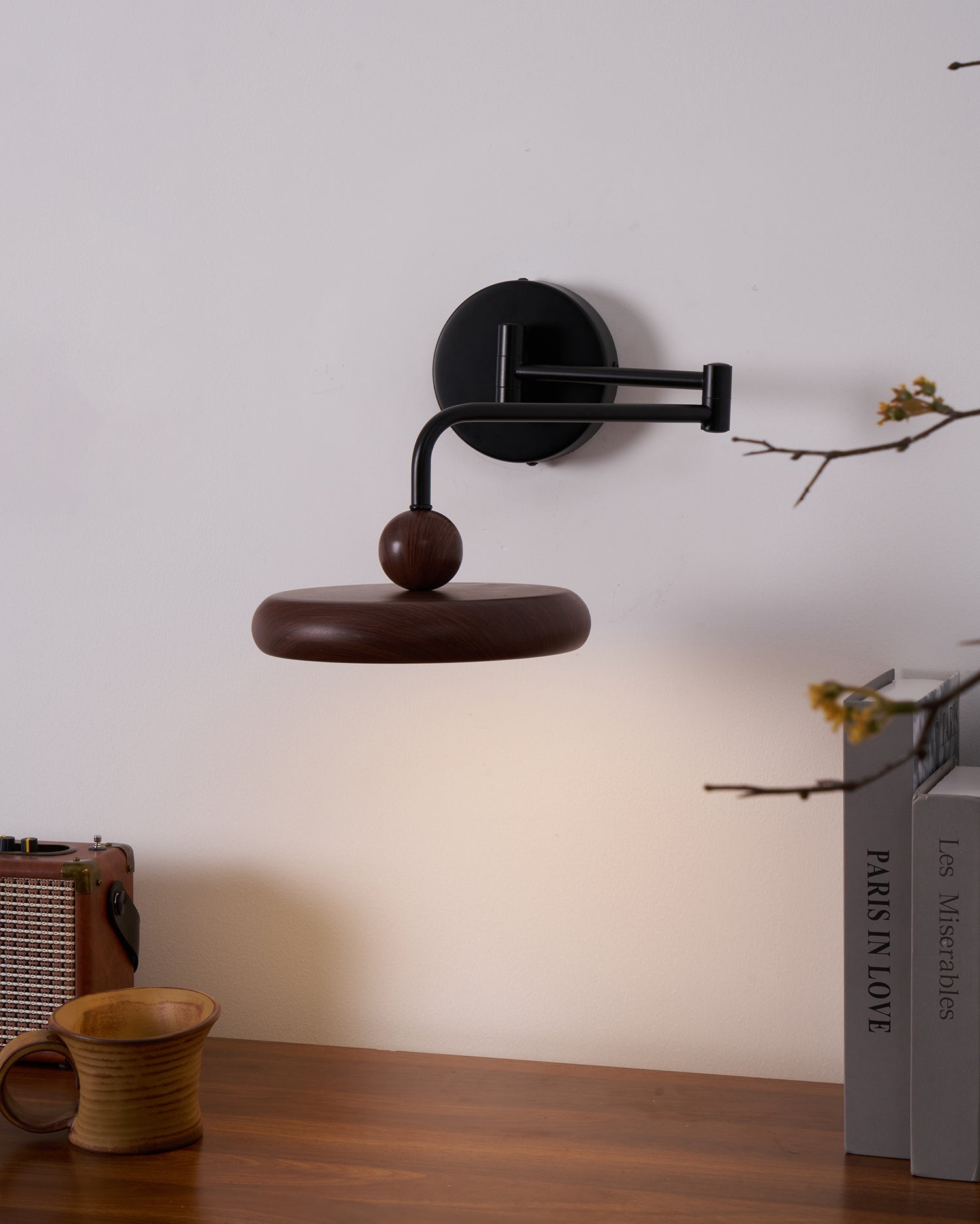 Close-up angle of Karlin Wall Light showing form and material detail
