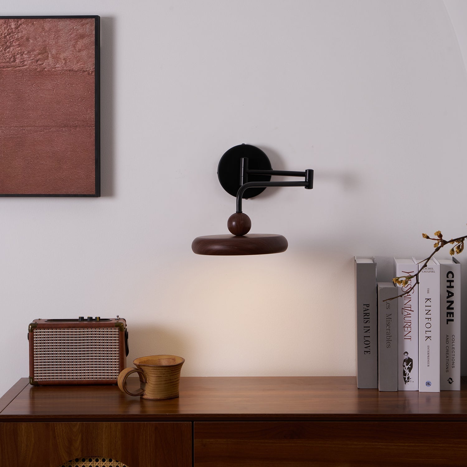 Close-up angle of Karlin Wall Light showing form and material detail