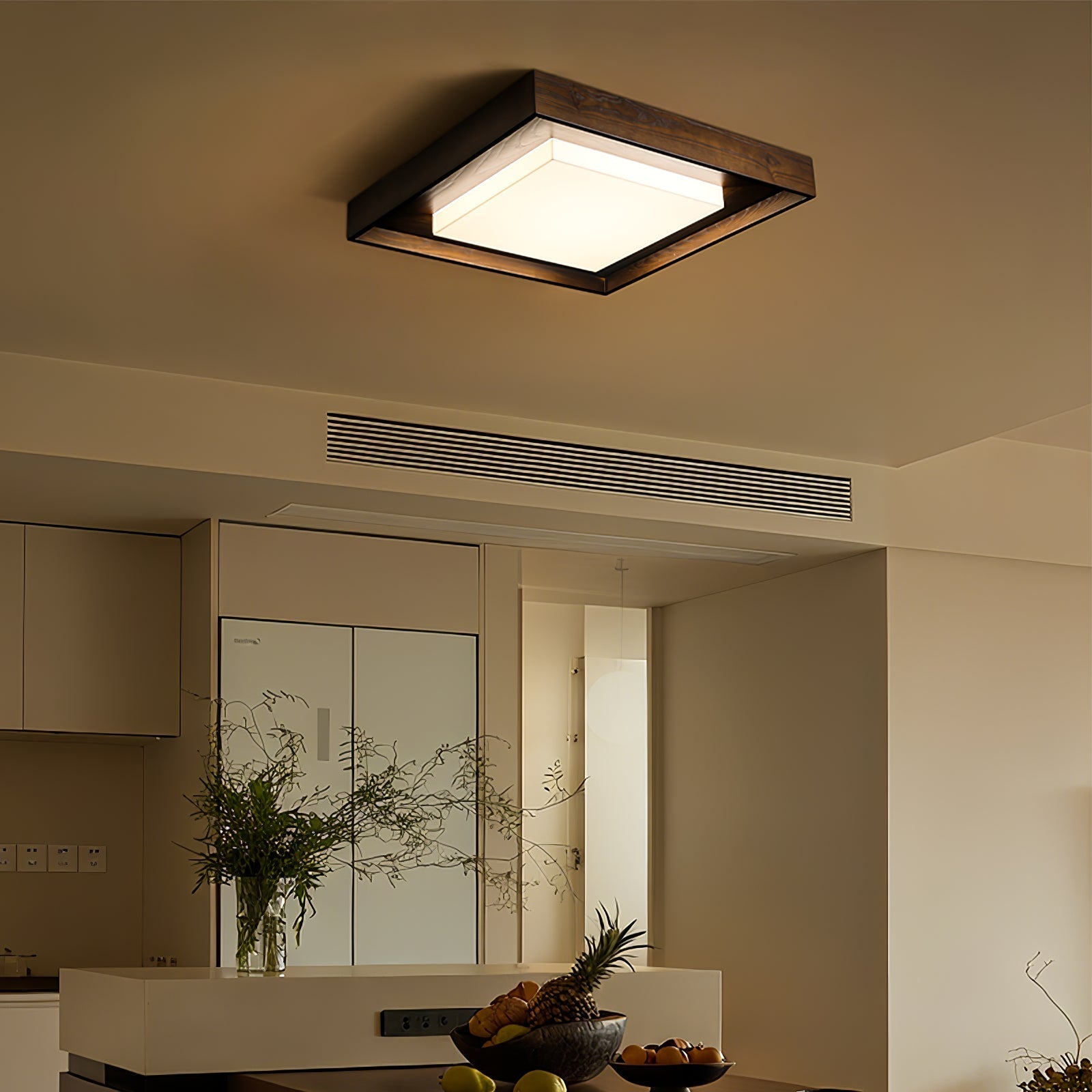 Kurin Wood Frame Ceiling Light detail view 2