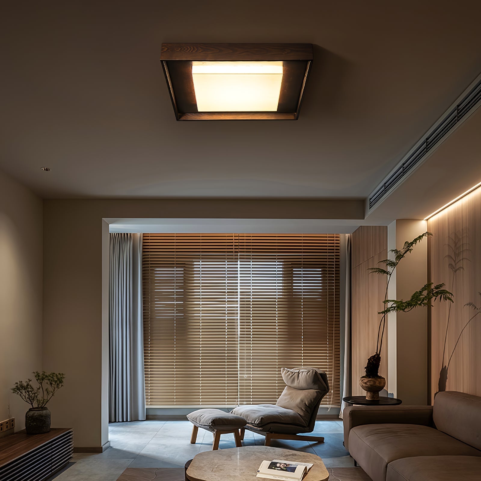 Kurin Wood Frame Ceiling Light detail view 13