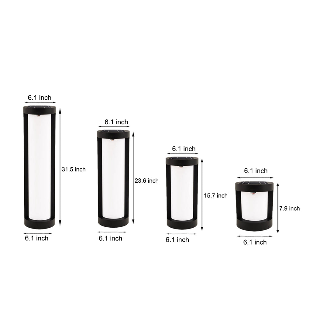 Circular Waterproof LED Solar Black Contemporary Exterior Pathway Lights, outdoor light, detail angle 6, Tianguang Select