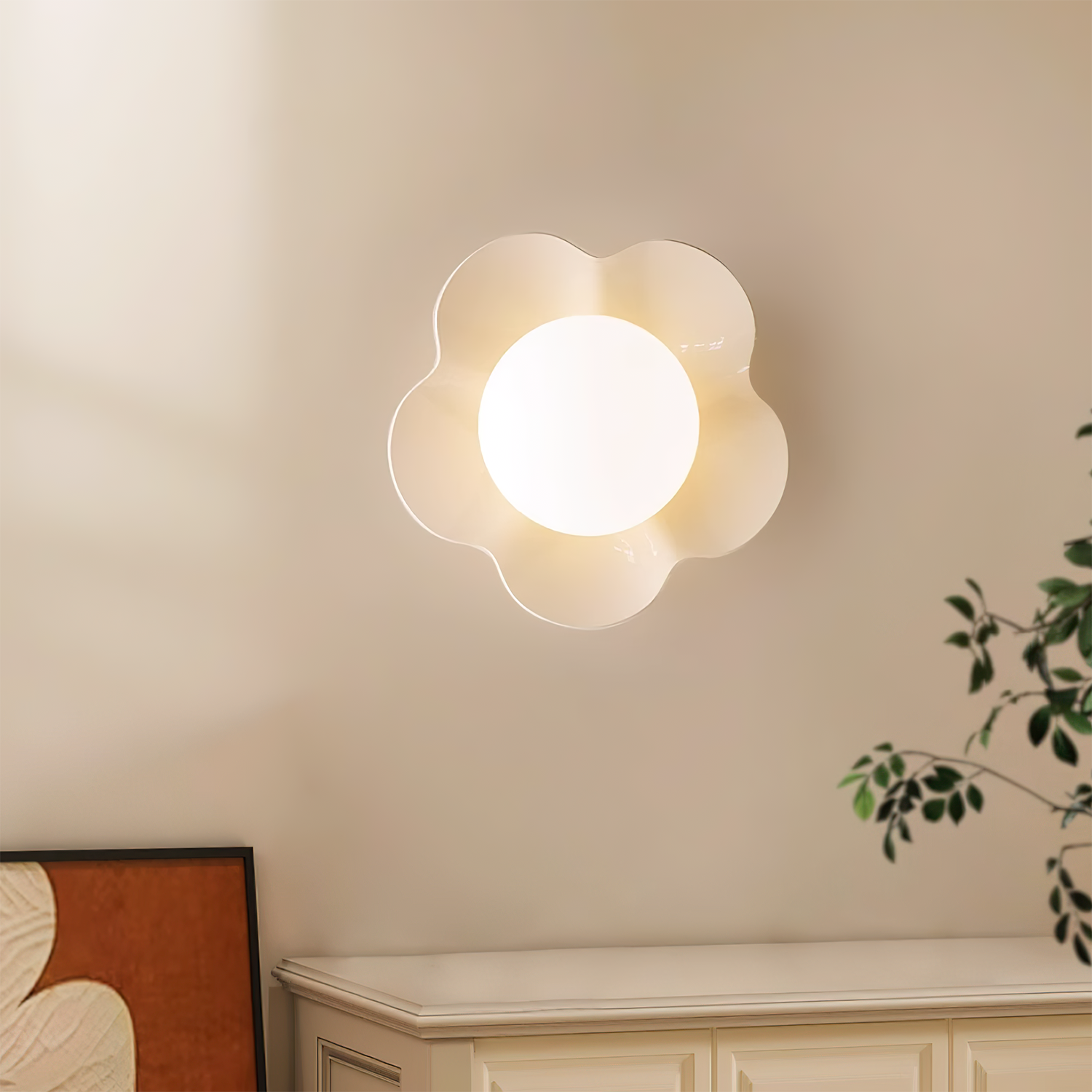 La fleur Wall Light - Φ 7.9 x H 6.7 Resin, Hardwired Wall Sconce, detail 3