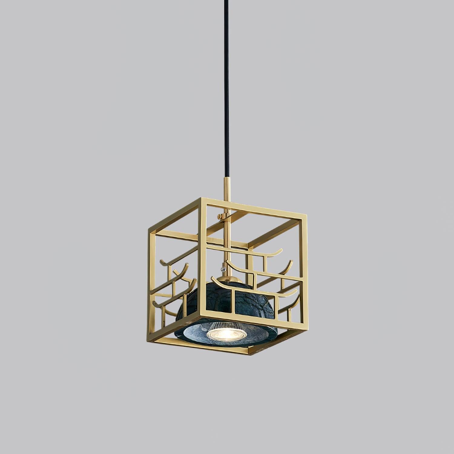 Lantern Square Pendant Lamp Chandelier detail view 5