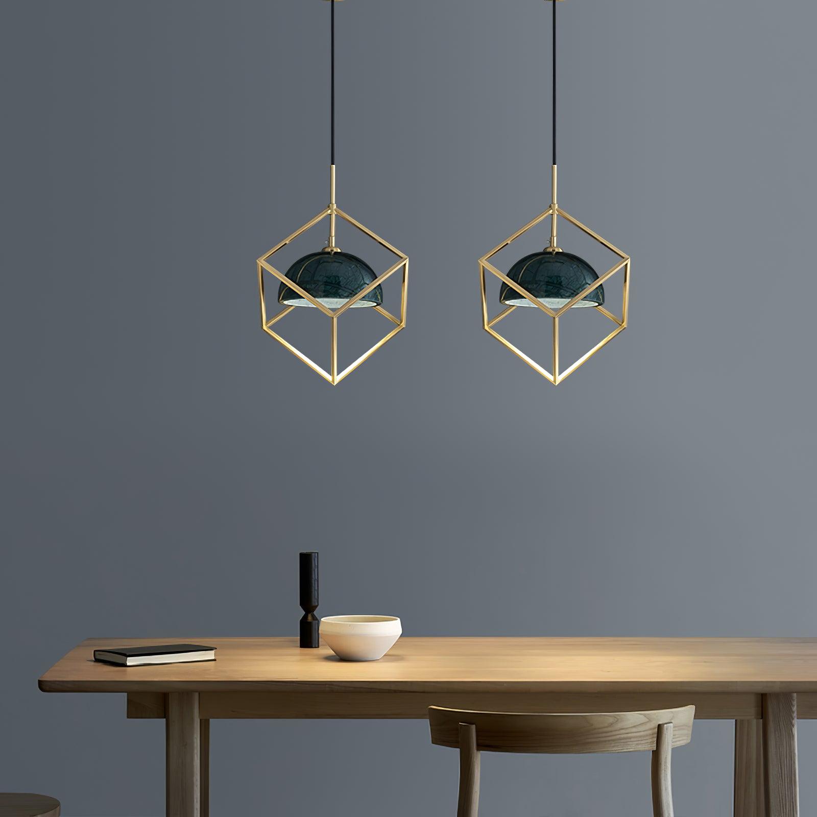 Lantern Square Pendant Lamp Chandelier detail view 2