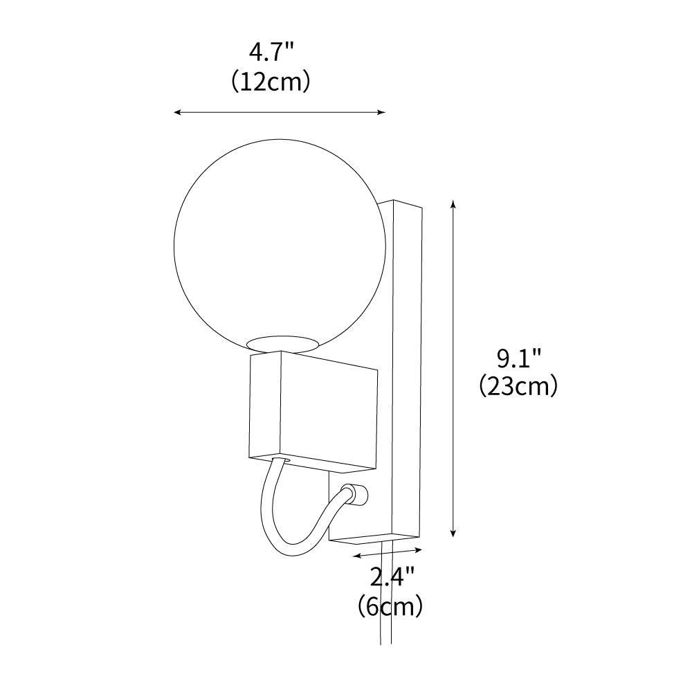 Large Ball Plug Wall Light 2.4