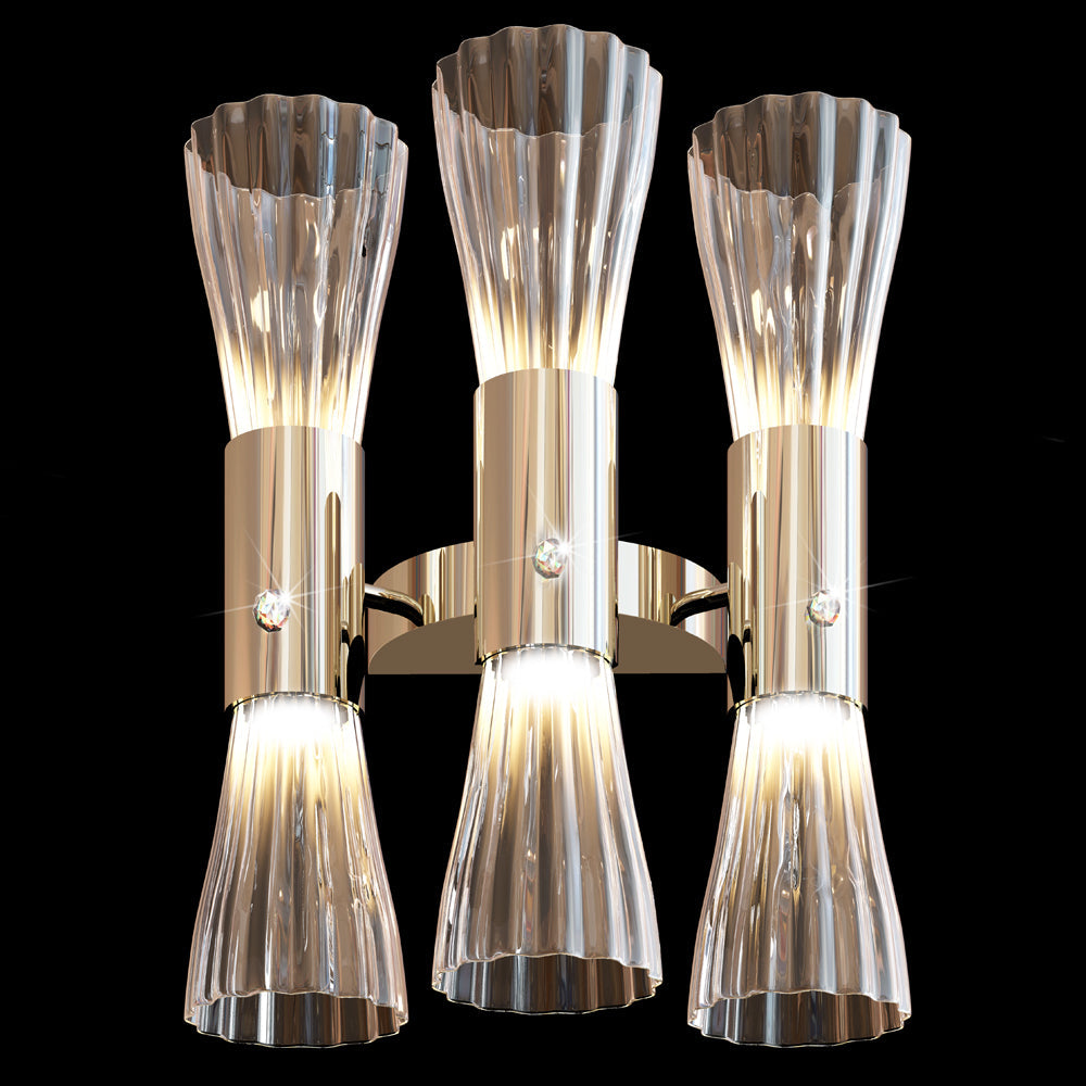 Large Gold Leaf Murano Glass Wall Sconce