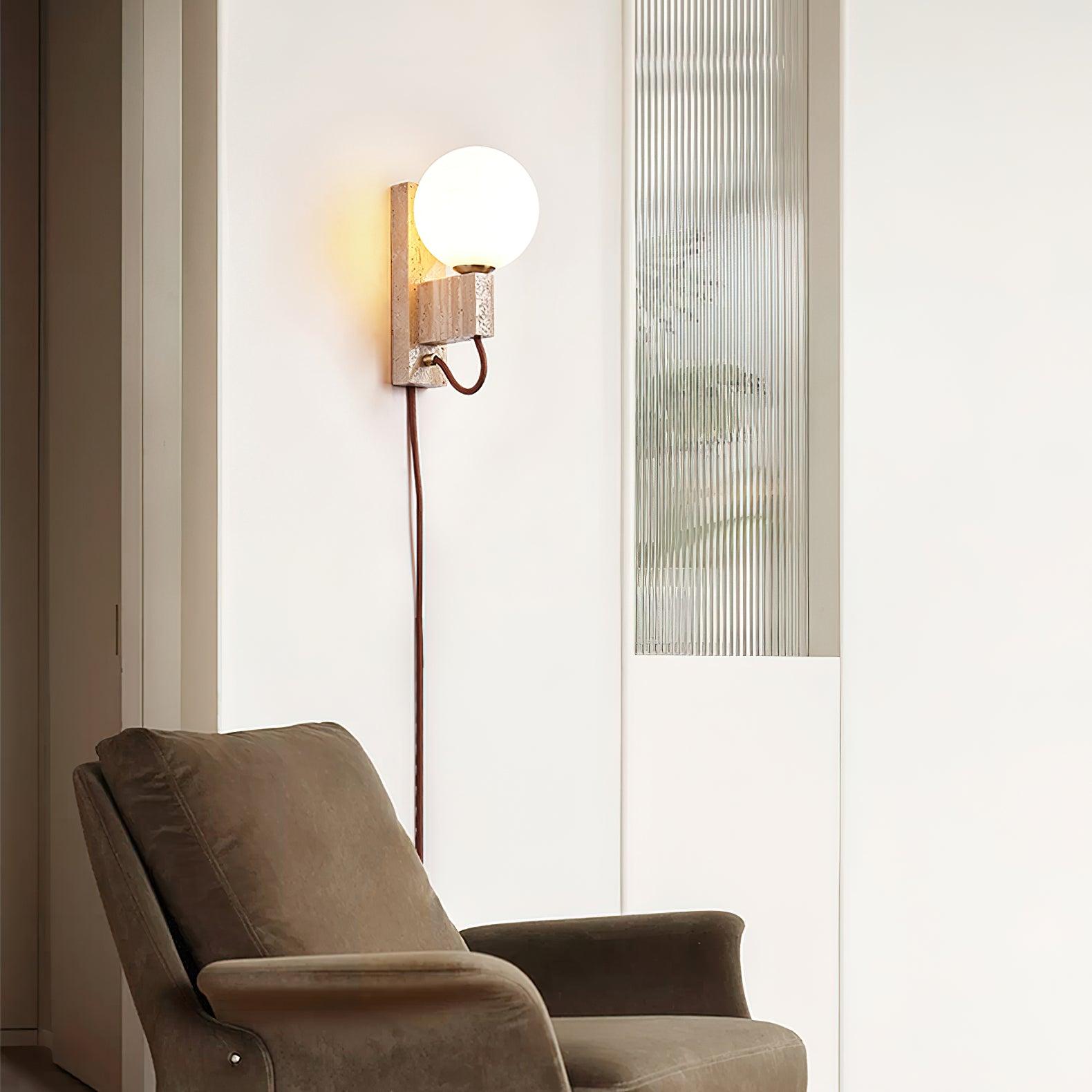 Large Ball Plug Wall Light 2.4