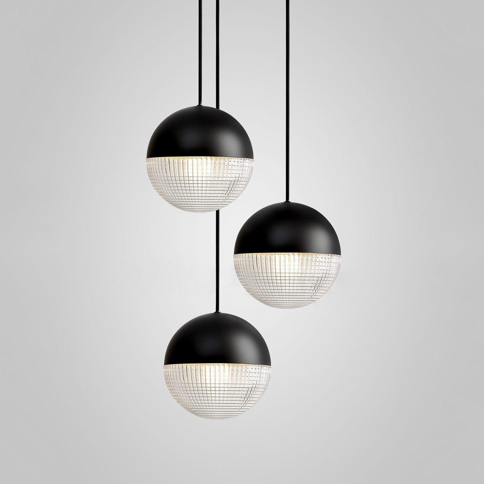 Close-up angle of Lens Flair Pendant Lamp showing form and material detail