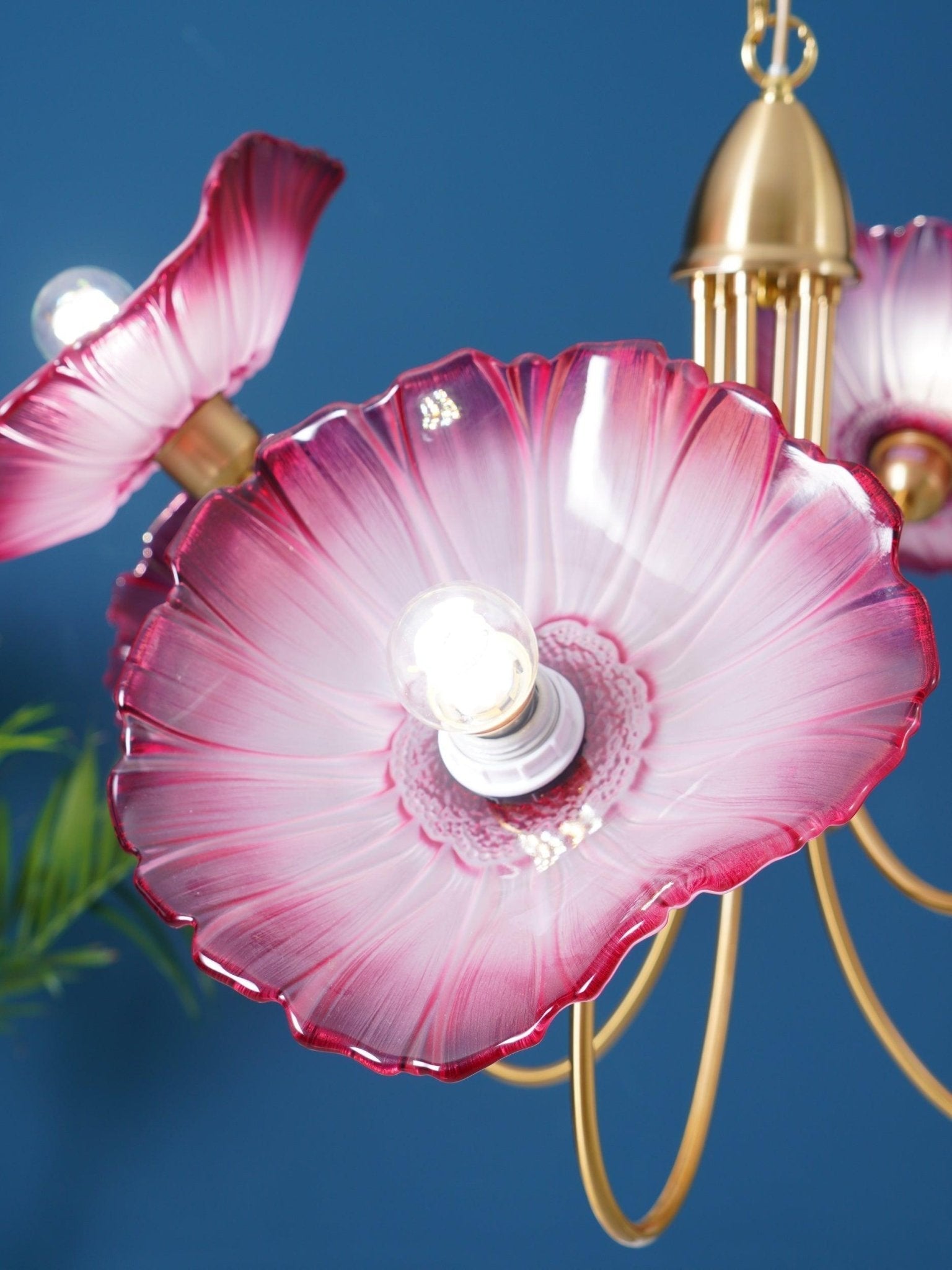 Lotus Leaf Glass Ceiling Fixture Chandelier