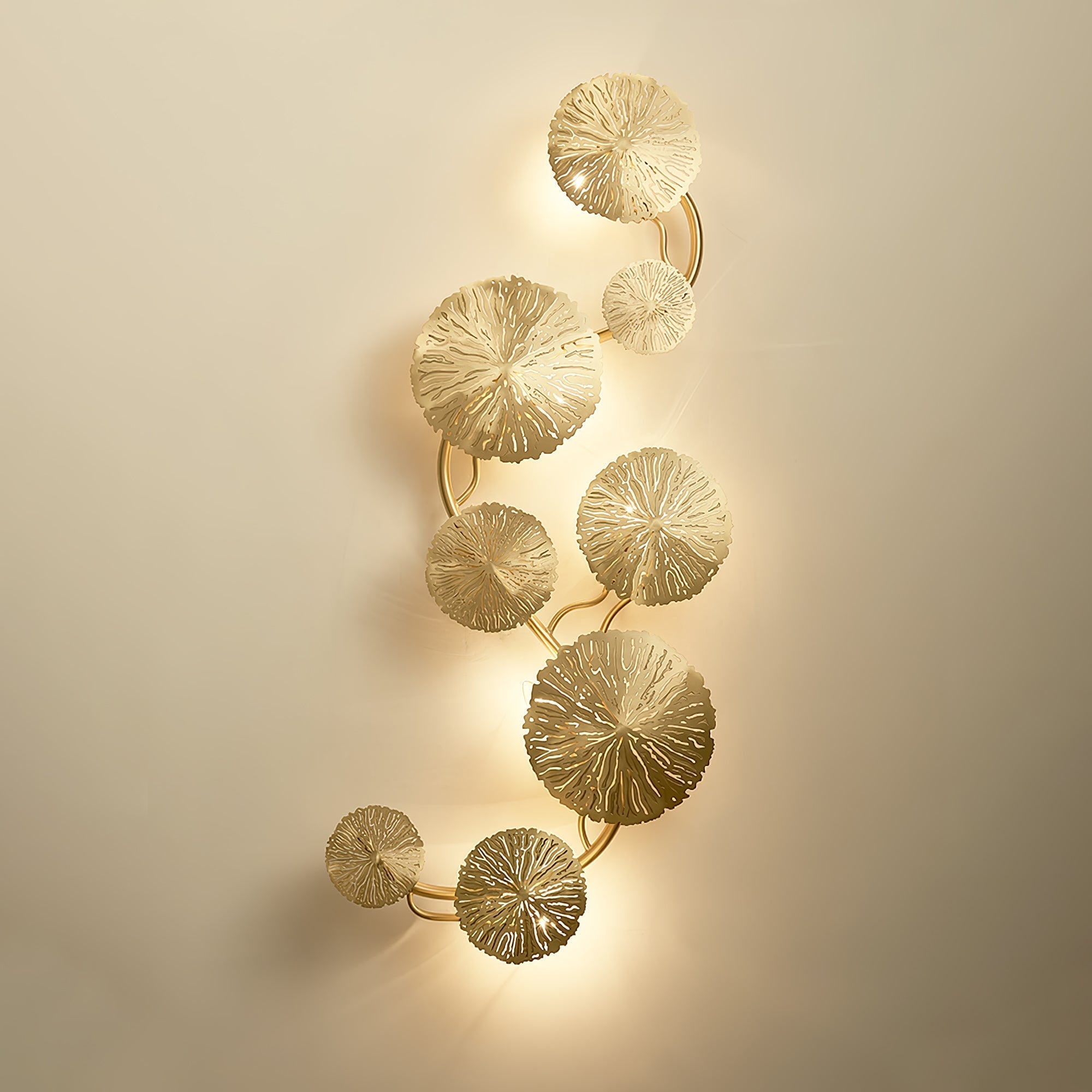Lotus Leaf Wall Light - Model F: W 12.2 x H 30.3 Stainless steel, Hardwired Wall Sconce, detail 68
