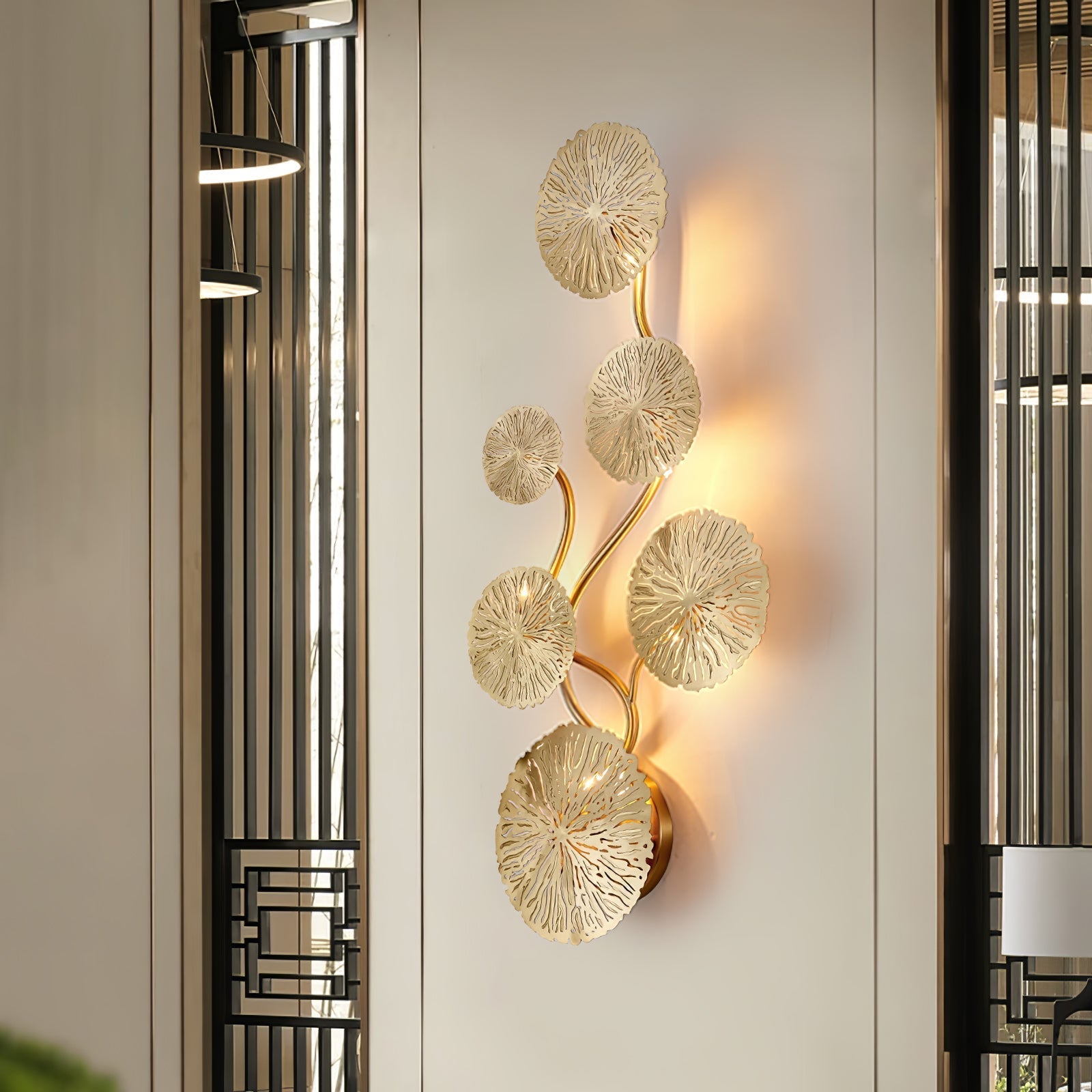 Lotus Leaf Wall Light - Model F: W 12.2 x H 30.3 Stainless steel, Hardwired Wall Sconce, detail 3