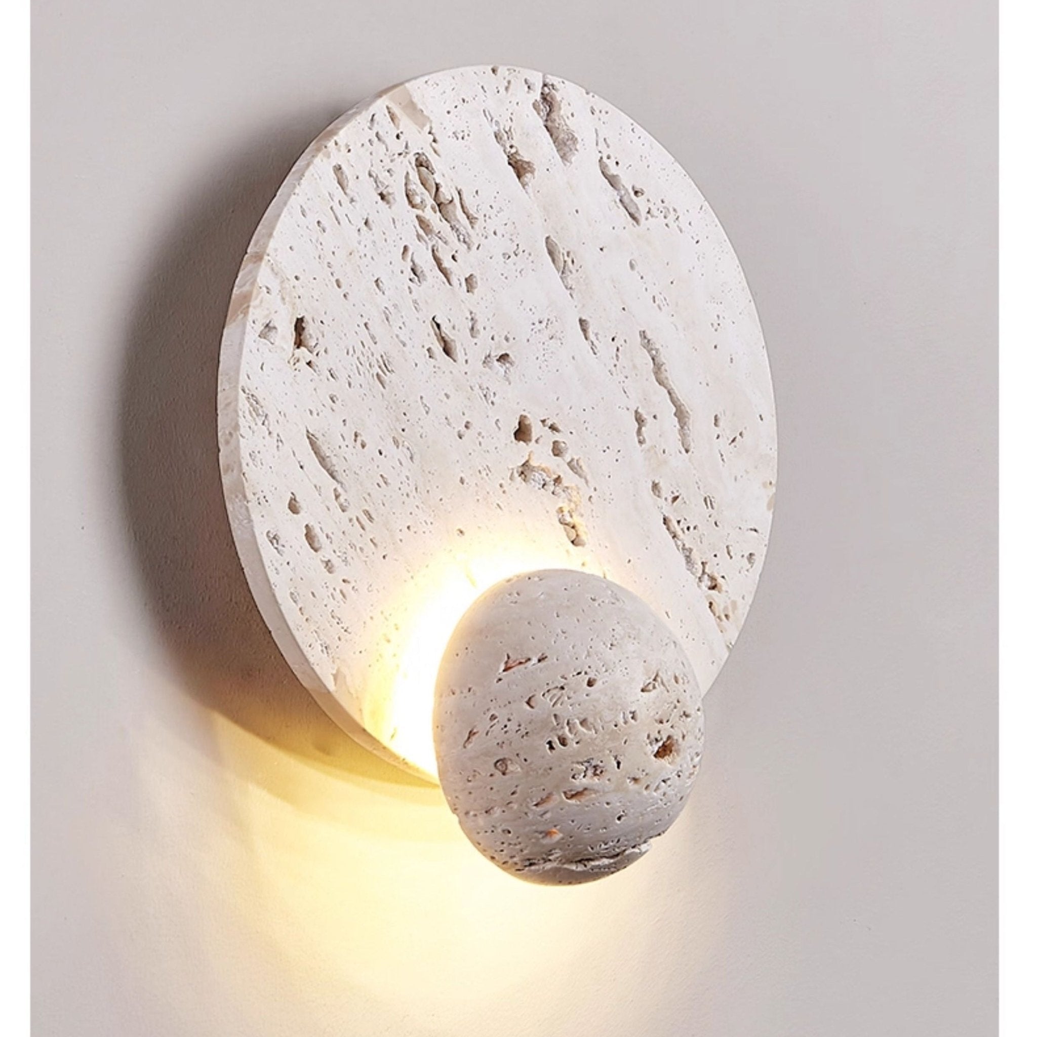 Luna Travertine Sconce detail view 7