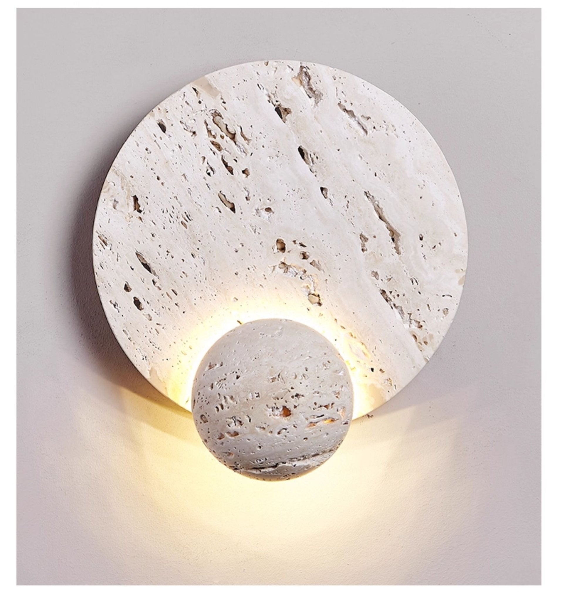 Luna Travertine Sconce detail view 8