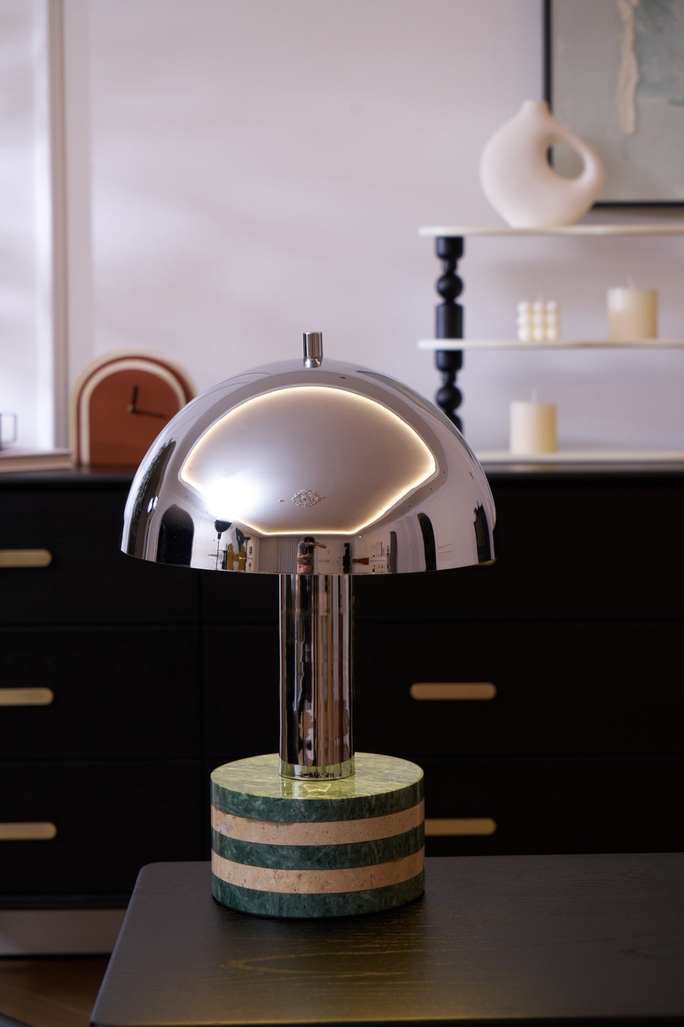 Luno Chrome Table Lamp detail view 6