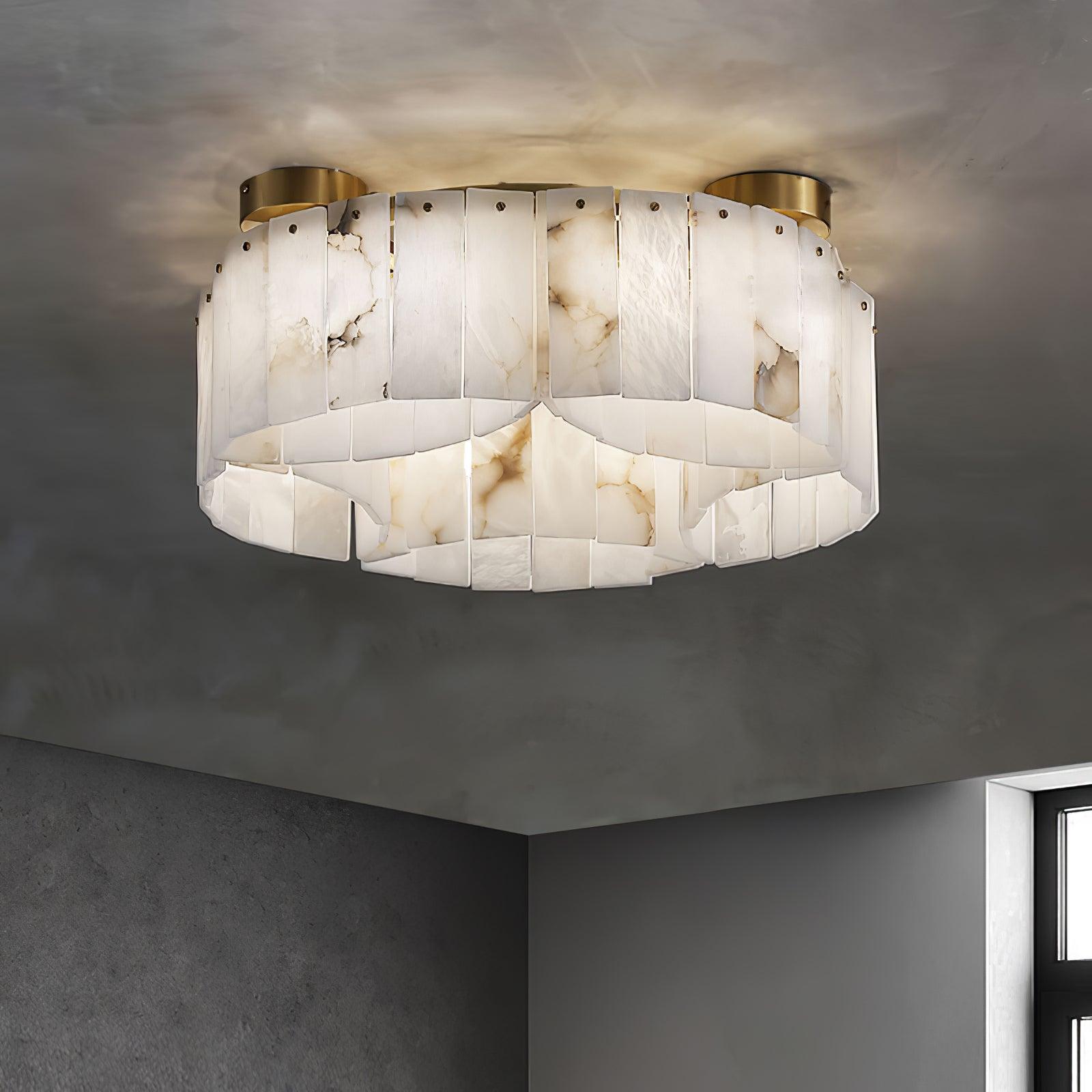 Luxe Alabaster Brass Ceiling Light