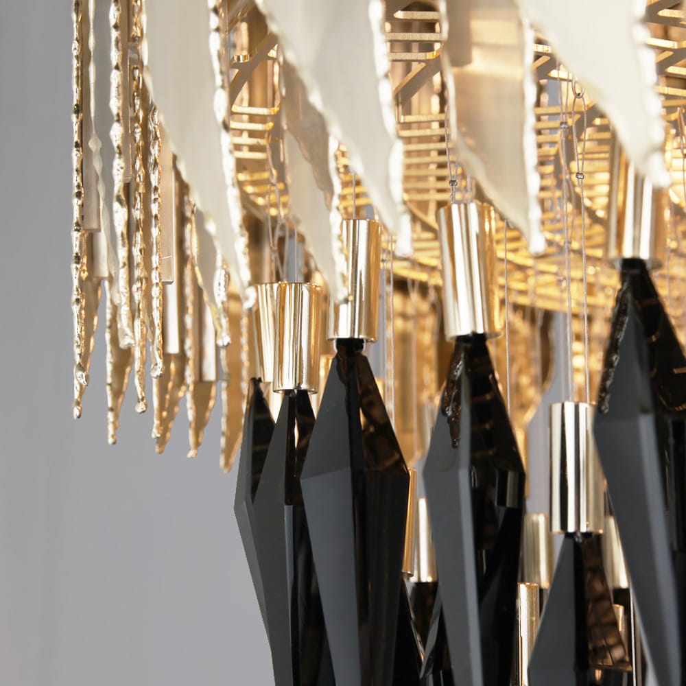 Luxurious 24 Carat Gold-Plated Contemporary Chandelier