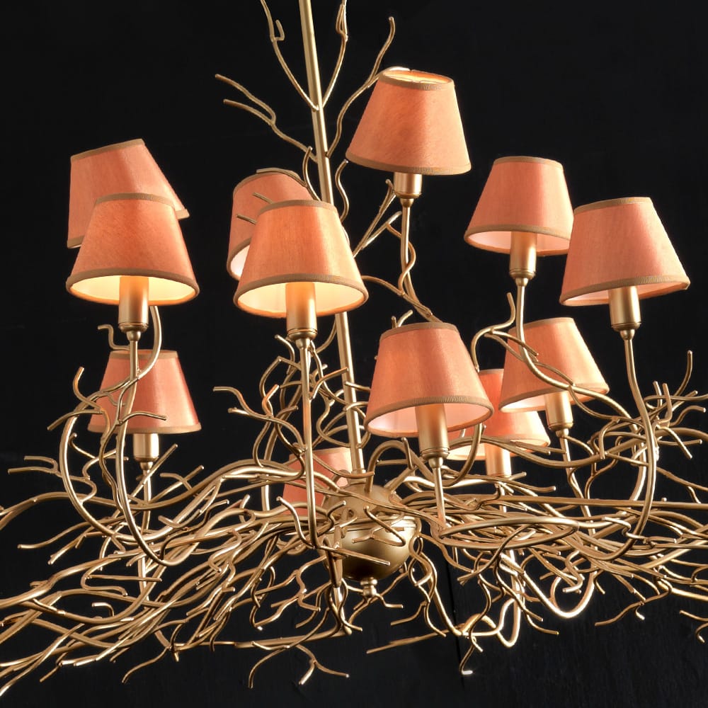 Luxurious Italian Branch 24-Light Wrought Chandelier detail view 3