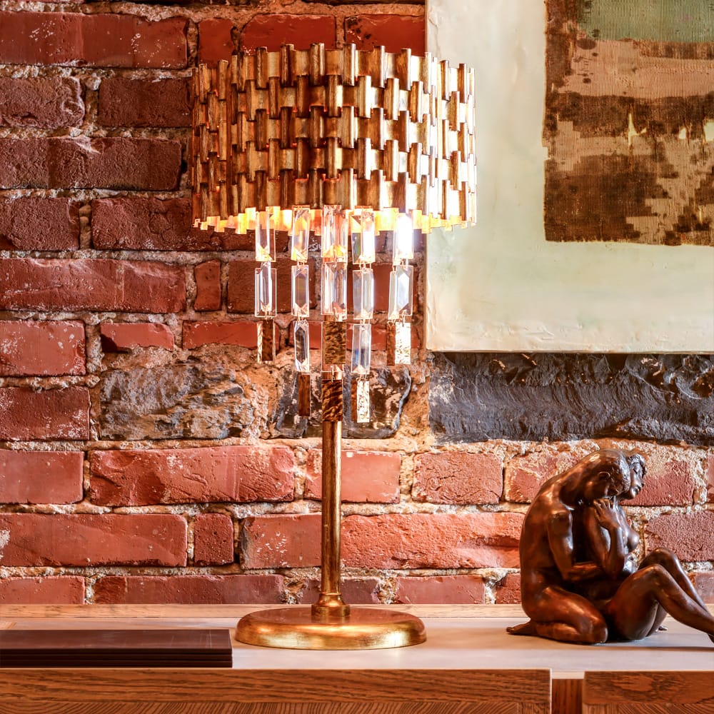 Braided Gold Leaf Italian Table Lamp