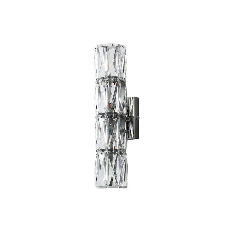 Premium Crystal Column LED Wall Light, Bedroom Wall Sconce, 8.5 x 40cm