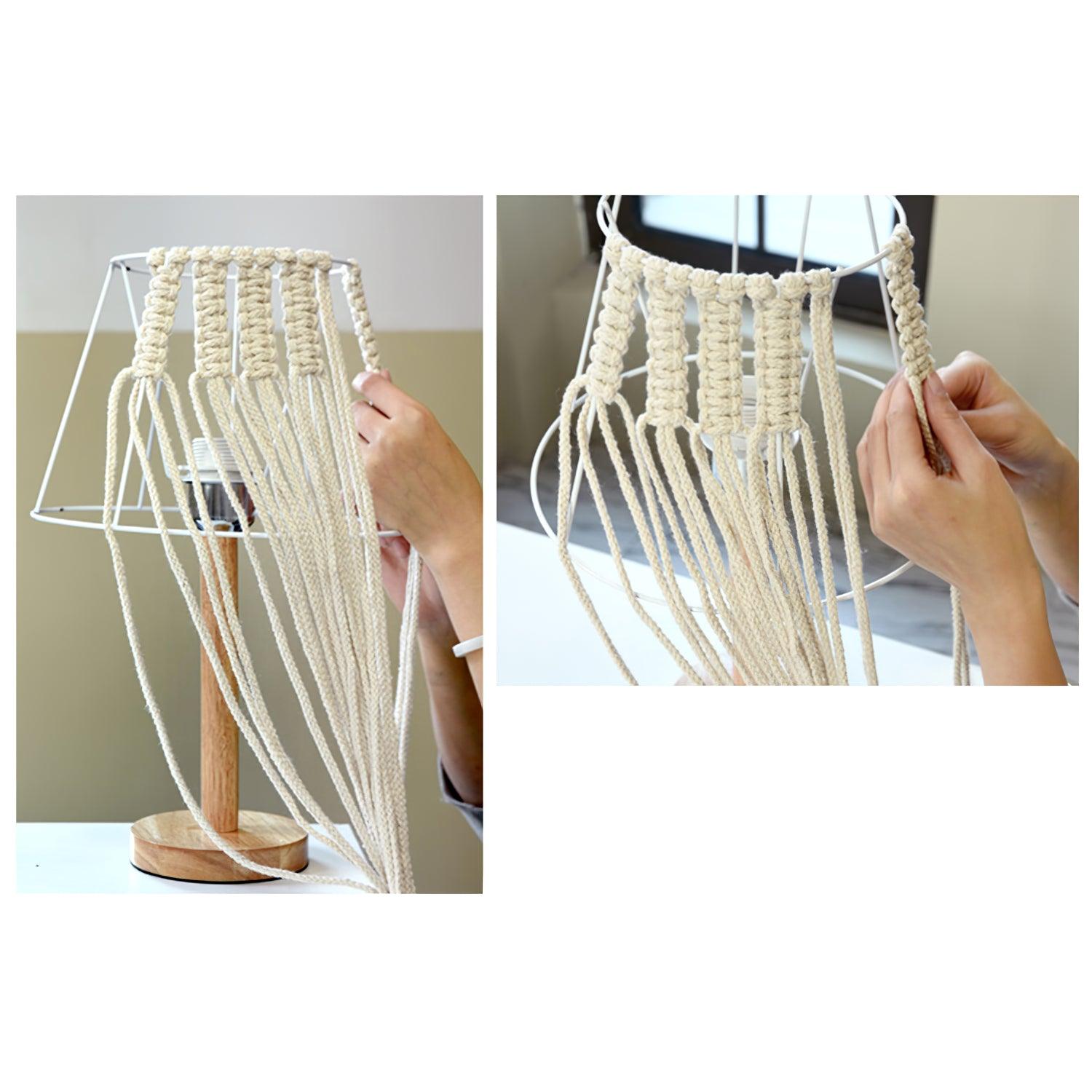Macrame Side Table Lamp