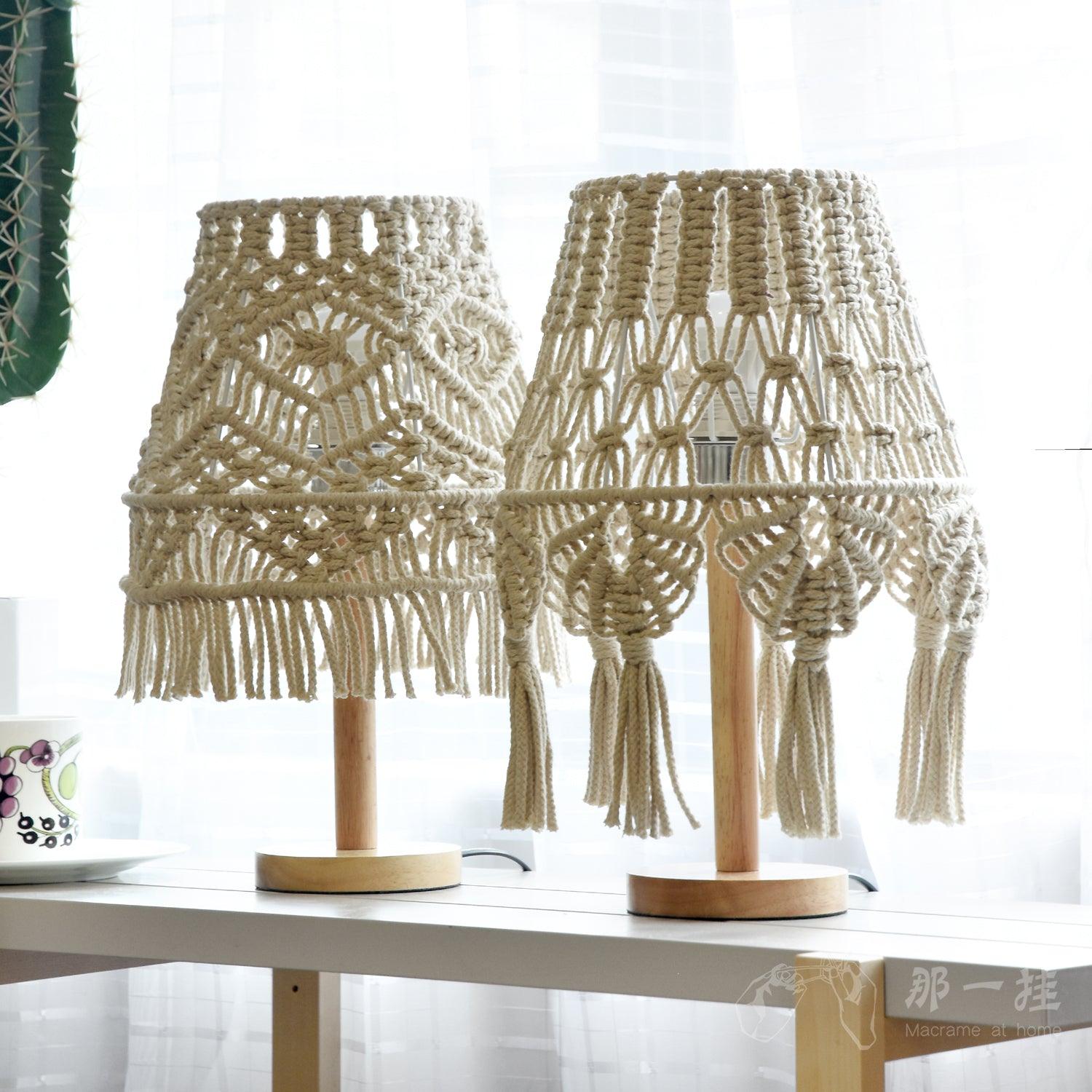 Macrame Side Table Lamp