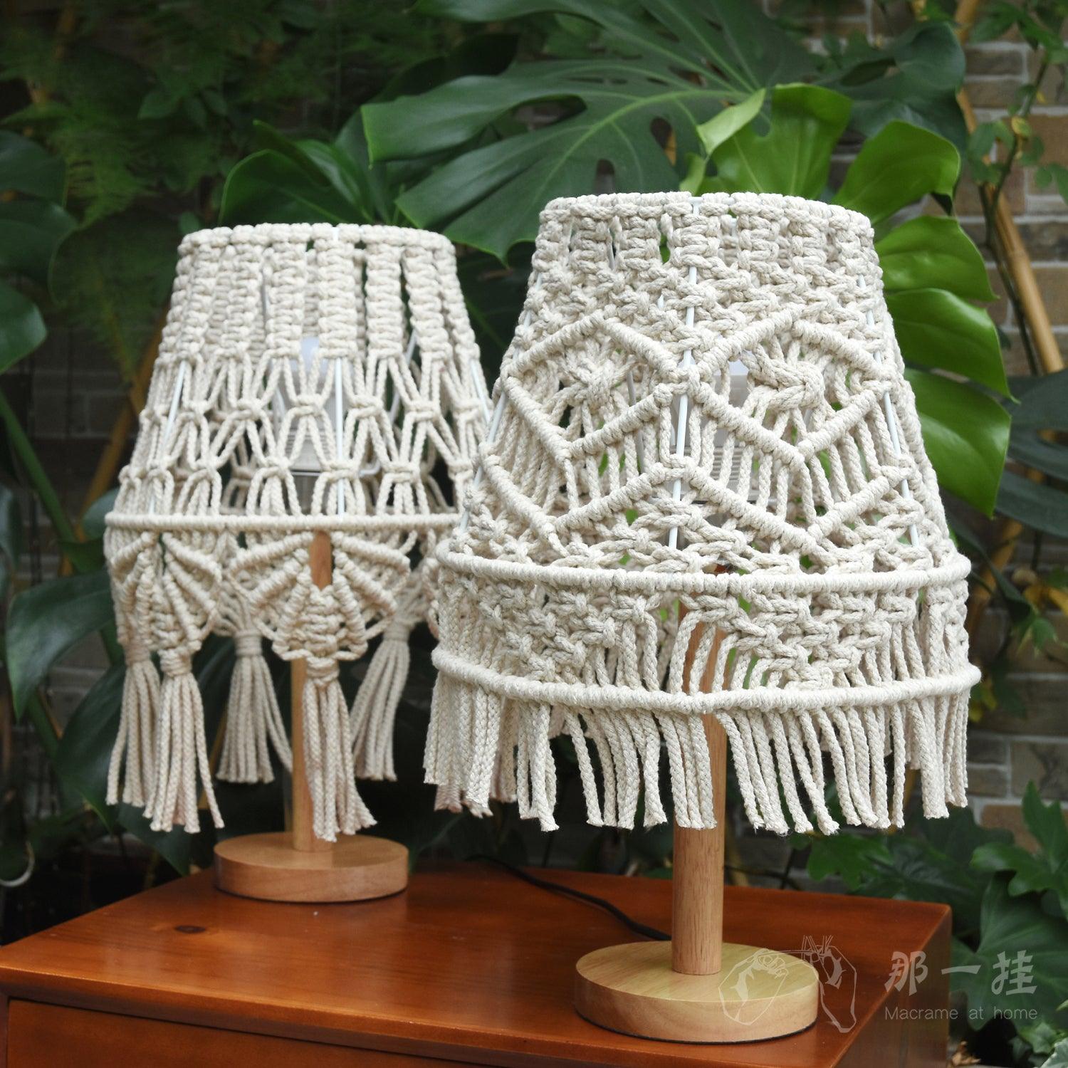 Macrame Side Table Lamp