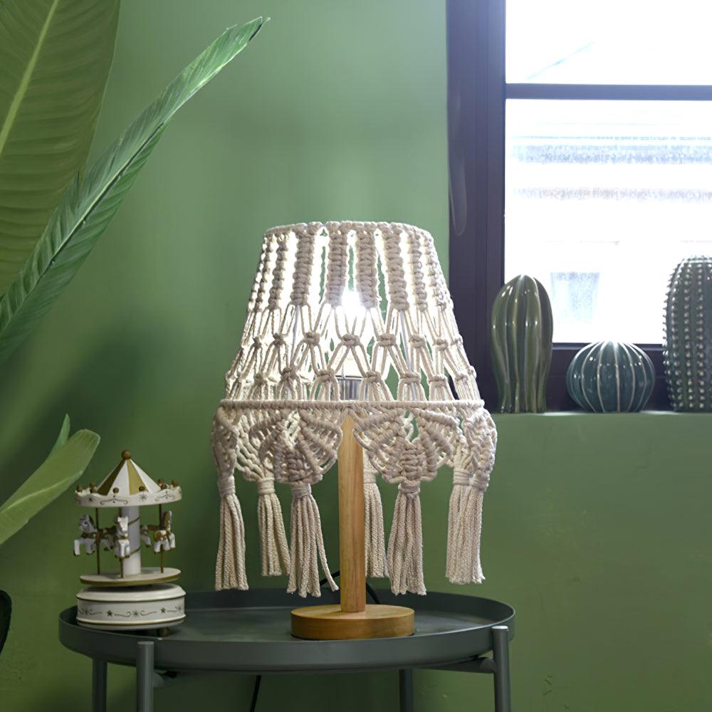Macrame Side Table Lamp