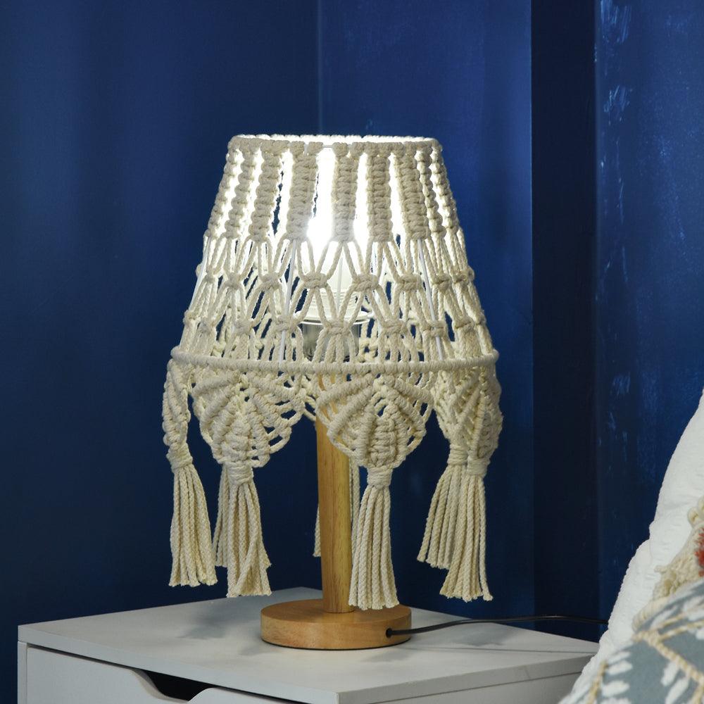 Macrame Side Table Lamp
