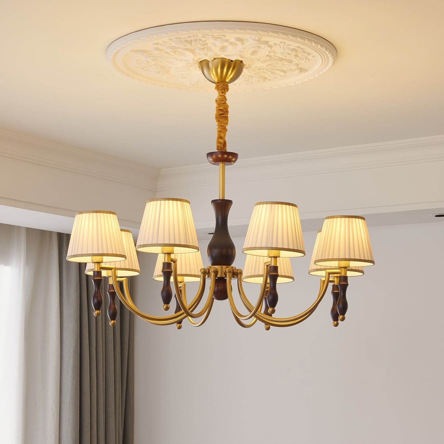 Chandelier detail image with finish, structure, and proportion visible