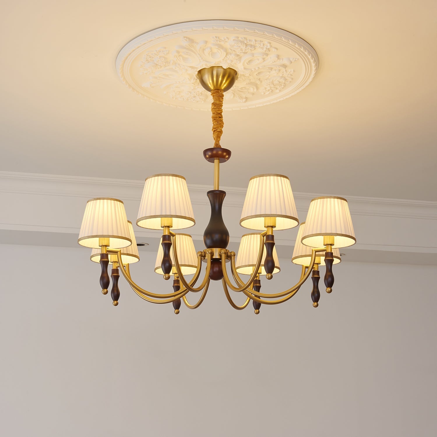 Close-up angle of Majestic Veil Chandelier showing form and material detail
