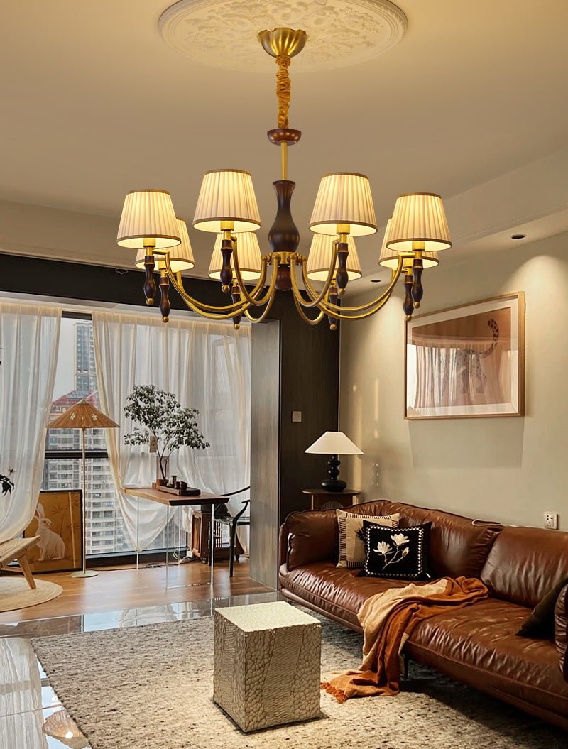 Close-up angle of Majestic Veil Chandelier showing form and material detail
