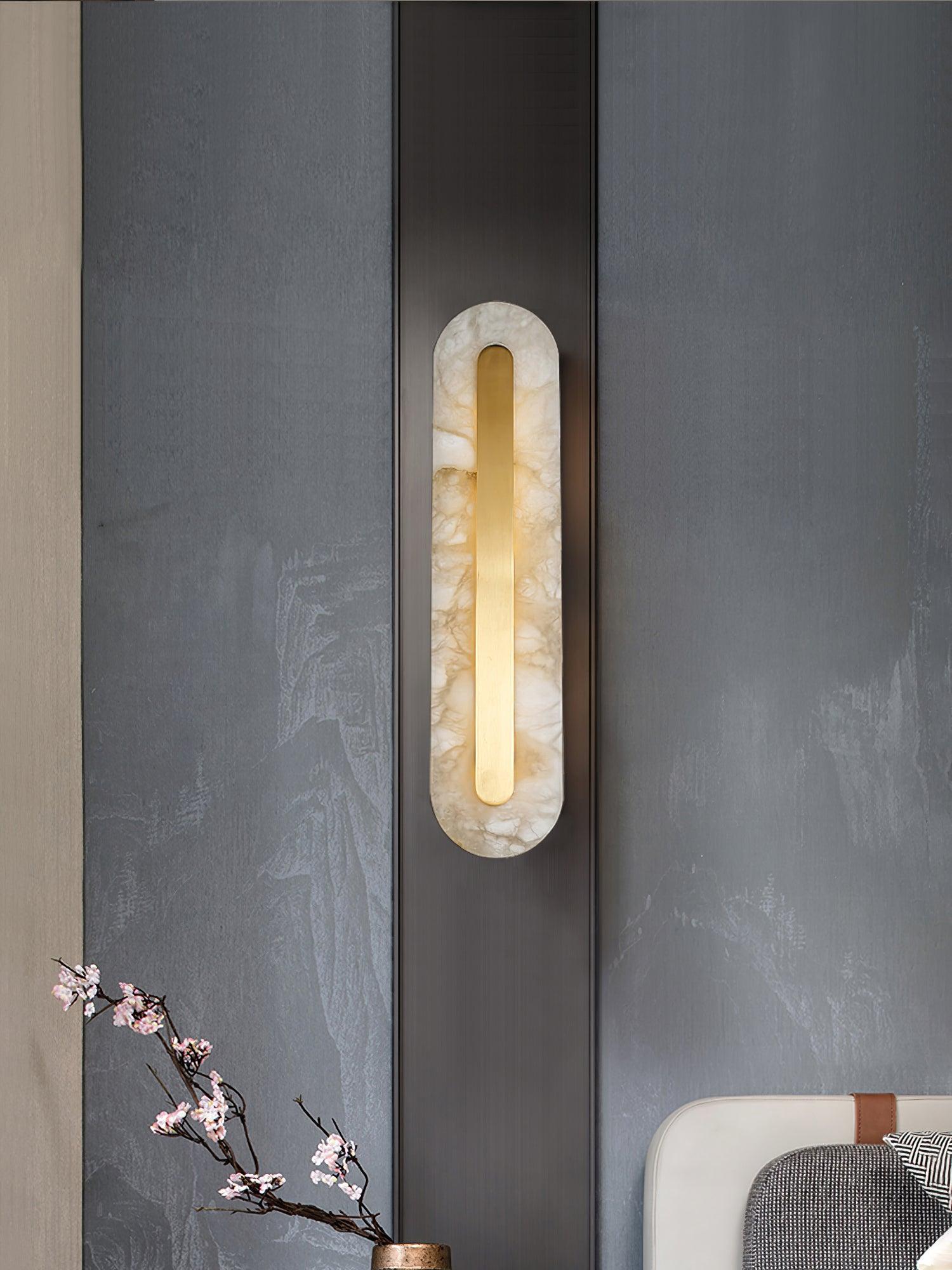 Alabaster Rounded Wall Sconce