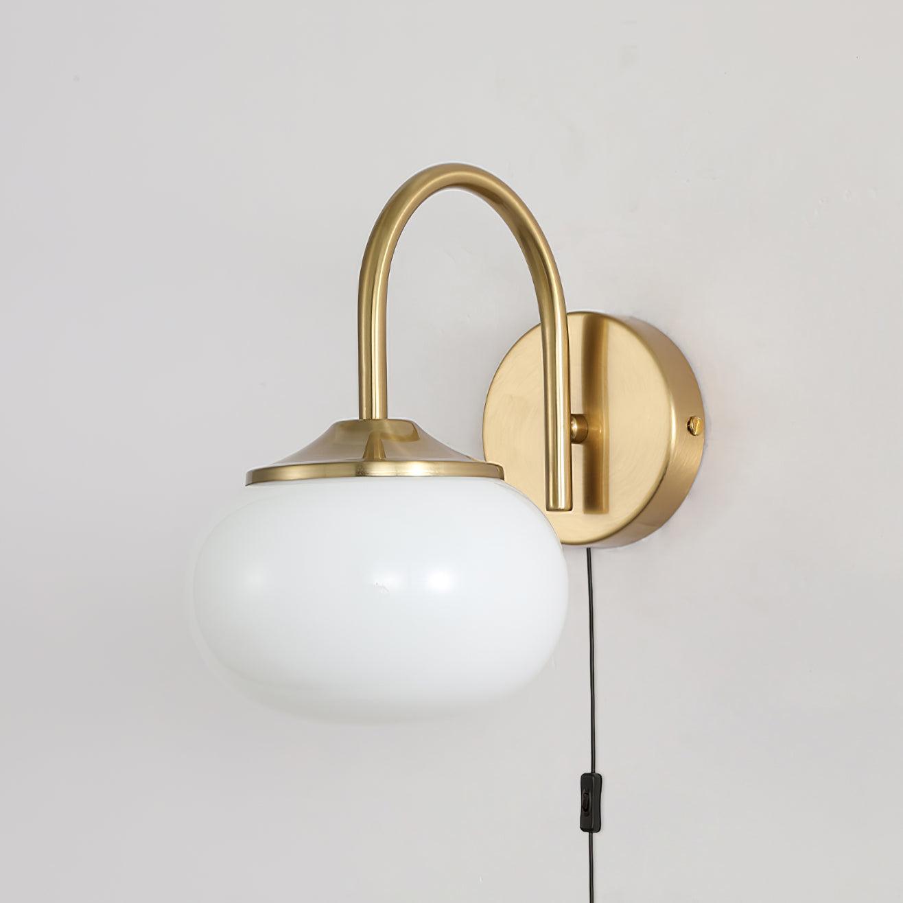 Marshmallow Wall-mounted Lamp Wall Light Plug Version, Plug-In Wall Sconce, Copper, Dia 14cm x H 21cm