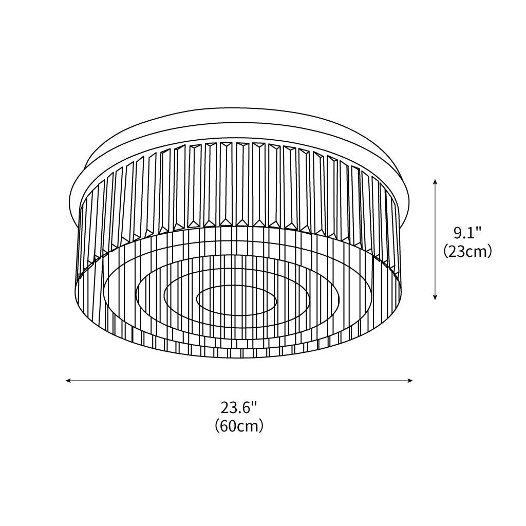 Flush Chrome Crystal Ceiling Light