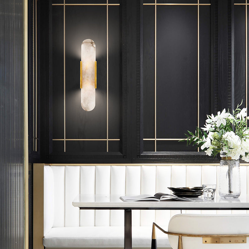 Melange Elongated Alabaster Wall Sconce