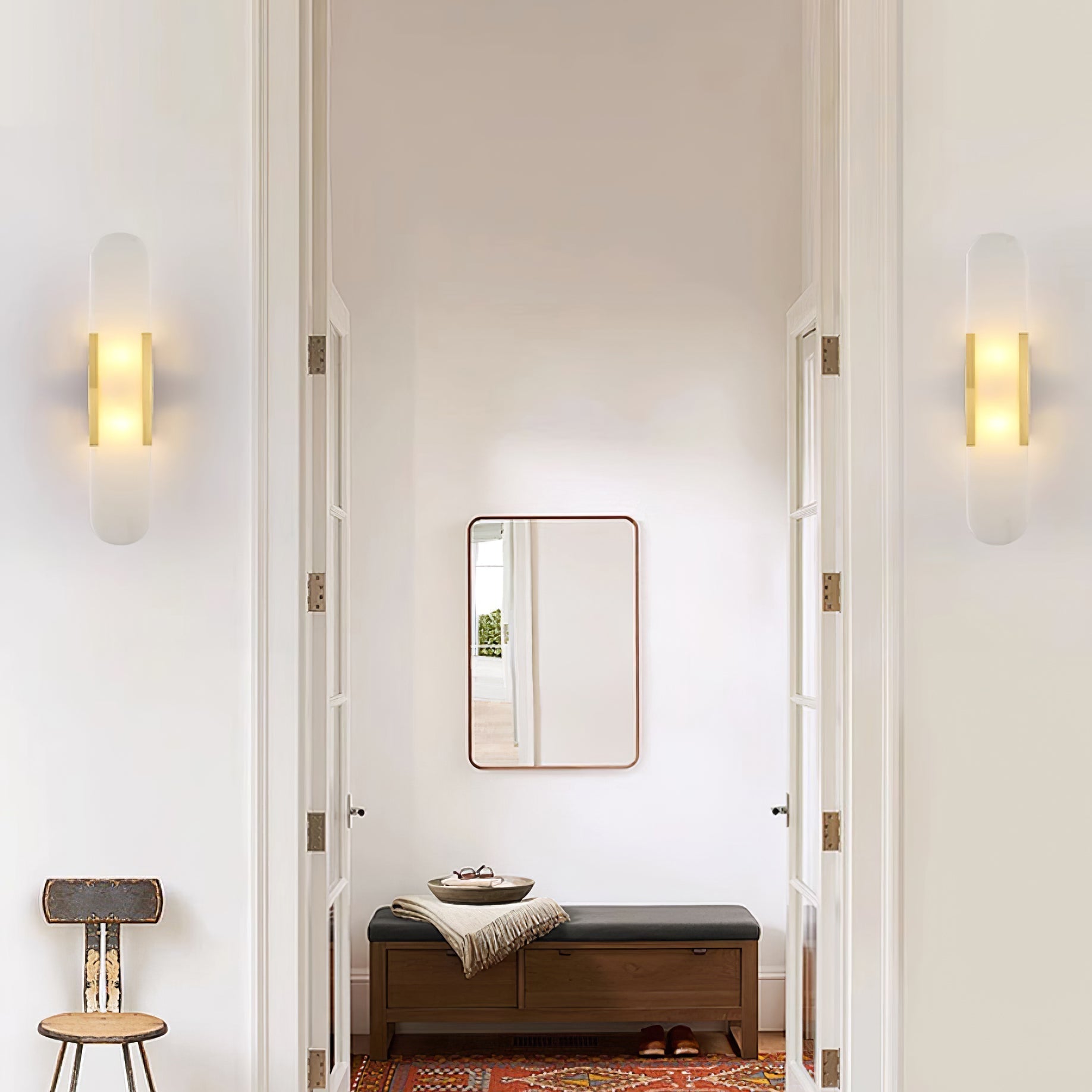 Melange Elongated Alabaster Wall Sconce