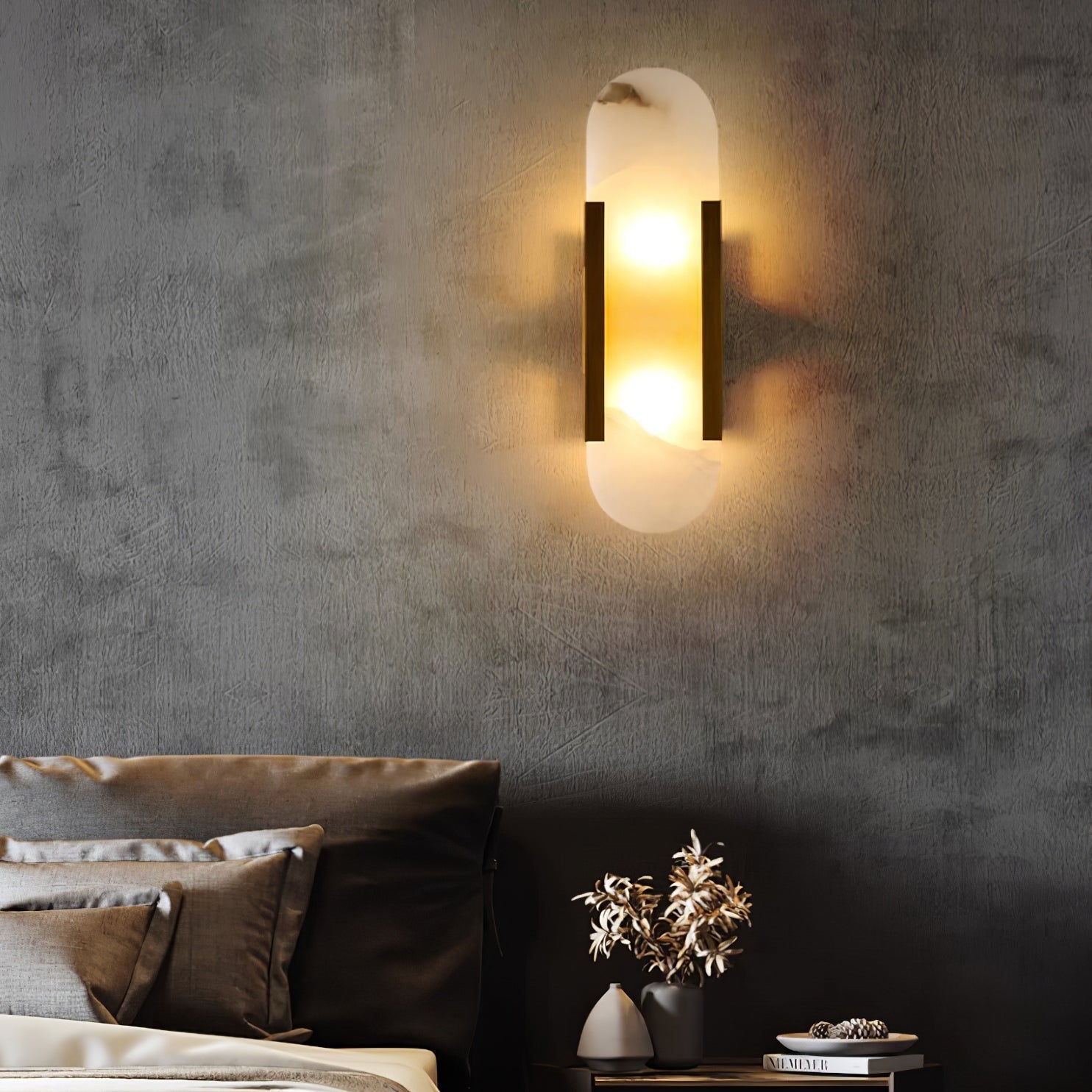 Melange Elongated Alabaster Wall Sconce